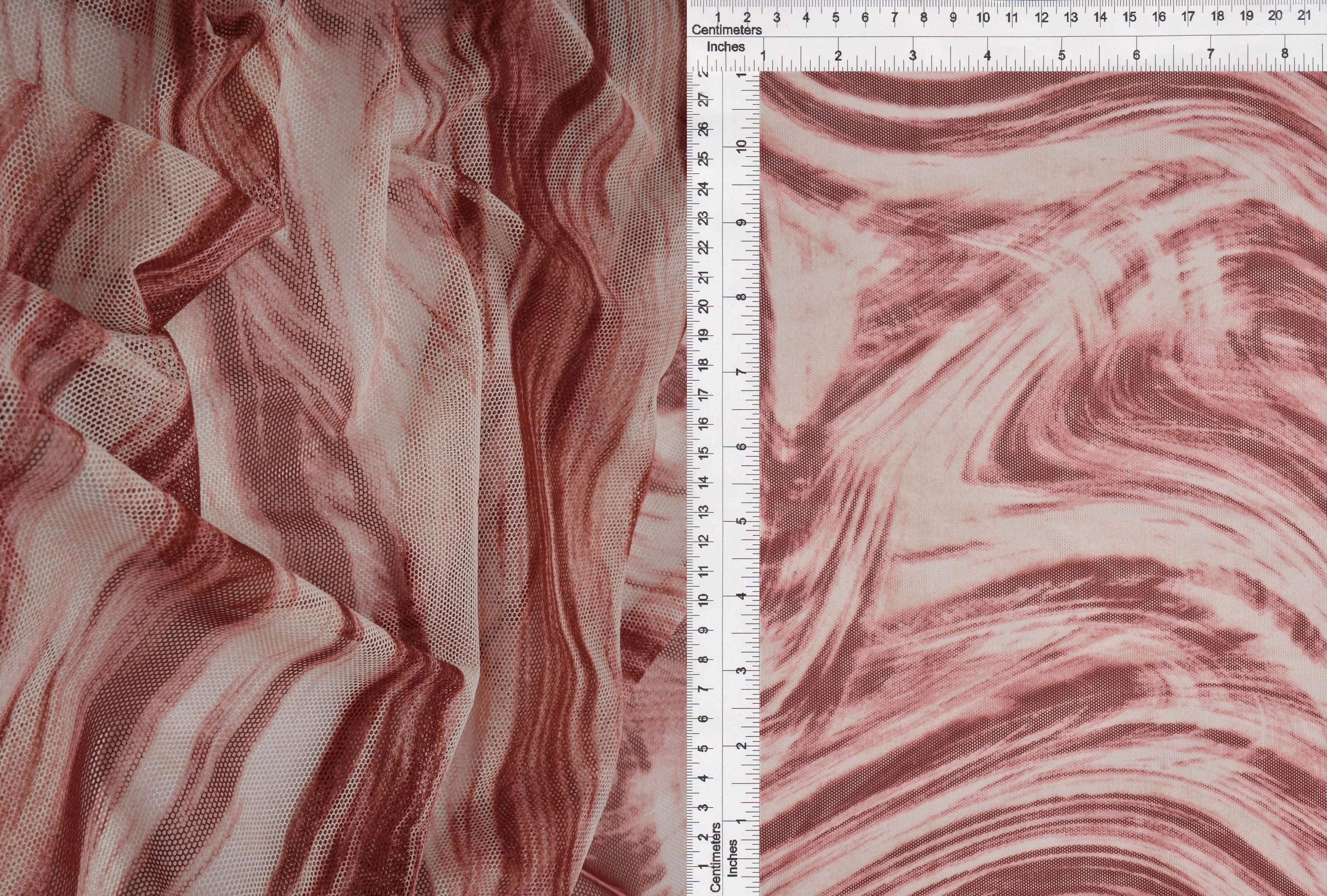 MESH-Q11213 ROSE/MAUVE BLOUSE BODYSUIT CAMI FLOCKING LOUNGEWEAR MARBLE MESH PINK POLYESTER PRINT RED SPANDEX STRETCH TOPS TUNICS WHITE