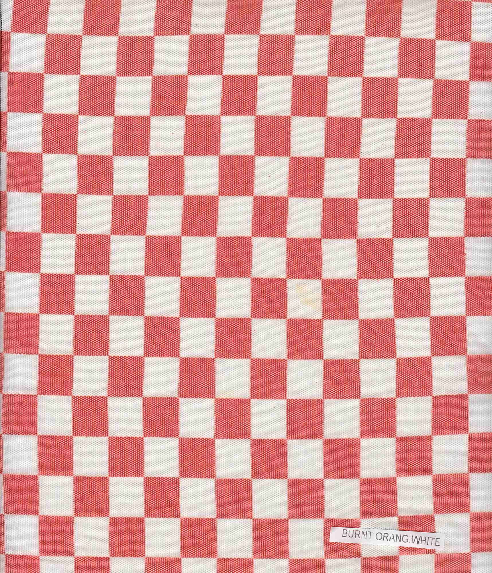 MESH-DU1772 BURNT ORANGER/WHT BLOUSE BODYSUIT CAMI CHECKERED FLOCKING GEOMETRIC LOUNGEWEAR MESH ORANGE POLYESTER PRINT SPANDEX STRETCH TOPS TUNICS WHITE