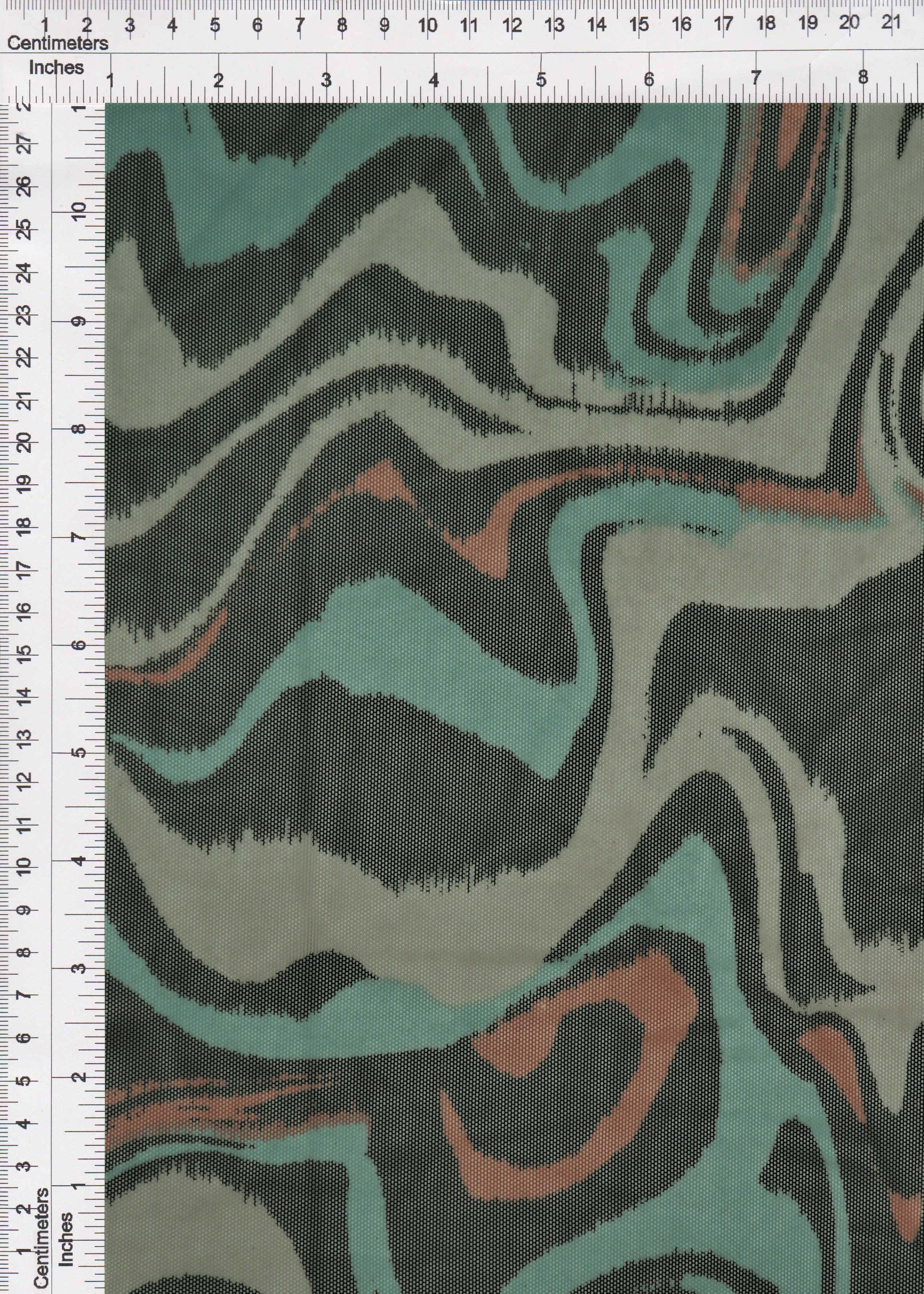 MESH-Q11201 RUST MINT BLOUSE BODYSUIT CAMI FLOCKING GEOMETRIC LOUNGEWEAR MESH POLYESTER PRINT SPANDEX STRETCH TOPS TUNICS