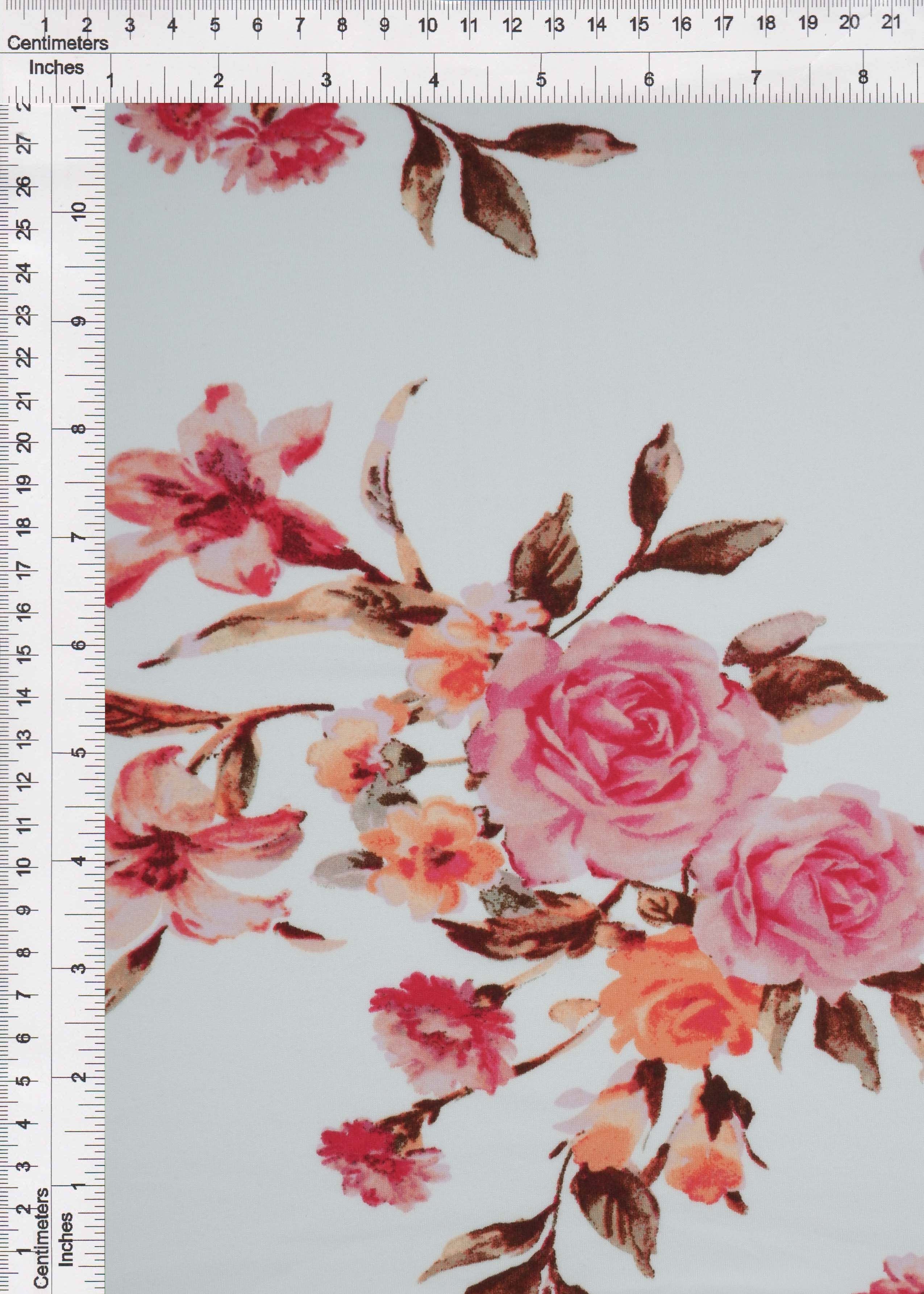 KNT2100-Q11115 IVORY ROSE BIKER SHORTS BODYSUIT CAMI DRESS DTY BRUSHED FLORAL FLOWER IVORY KNIT LOUNGEWEAR PANTS POLYESTER PRINT SPANDEX STRETCH T-SHIRT TOPS TUNICS