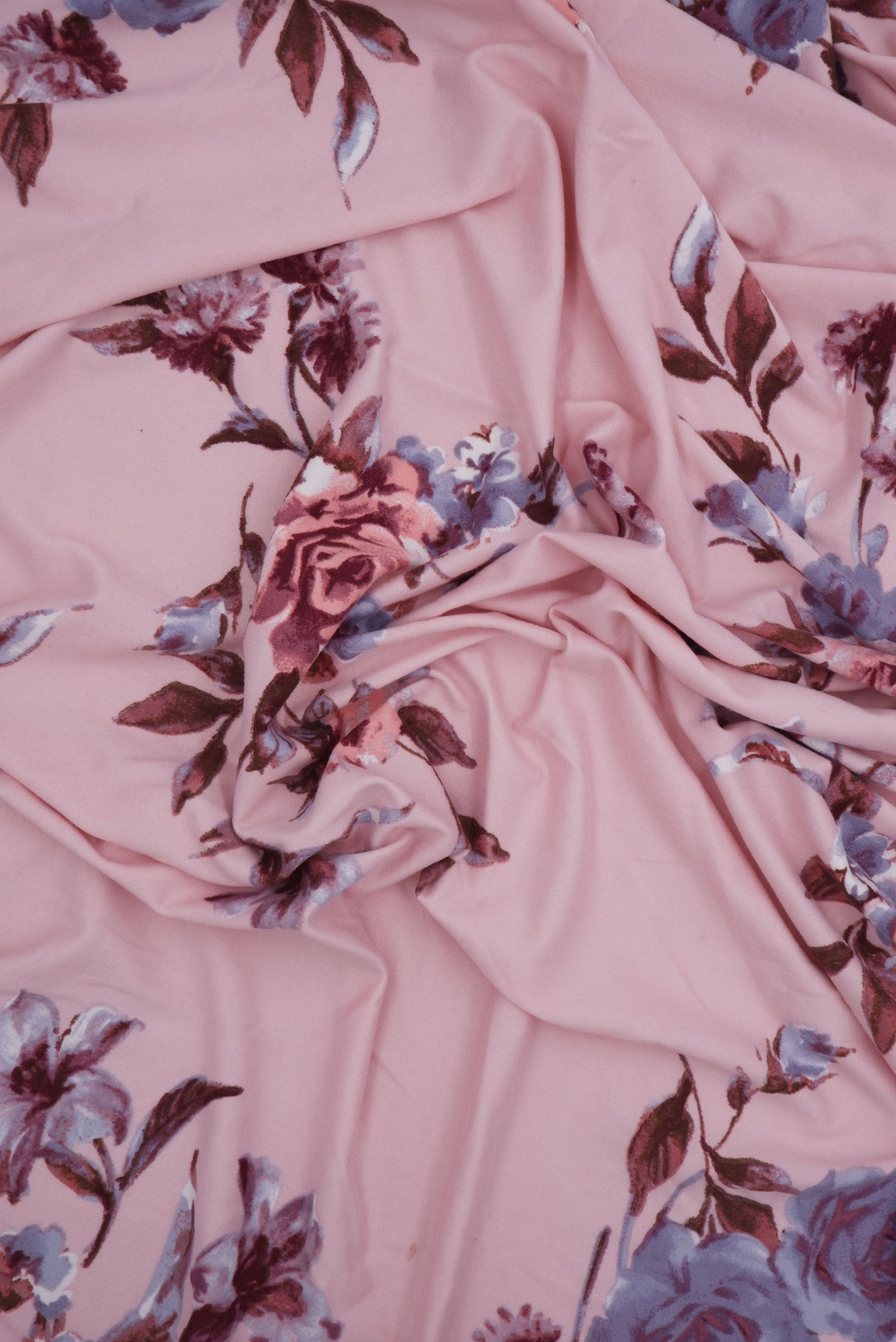 KNT2100-Q11115 BLUSH DENIM BIKER SHORTS BODYSUIT CAMI DRESS DTY BRUSHED FLORAL FLOWER KNIT LOUNGEWEAR PANTS PINK POLYESTER PRINT SPANDEX STRETCH T-SHIRT TOPS TUNICS