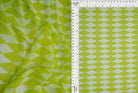 MESH-Q20216 LIME/WHITE BLOUSE BODYSUIT CAMI FLOCKING GEOMETRIC LOUNGEWEAR MESH POLYESTER PRINT RETRO SPANDEX STRETCH TOPS TUNICS