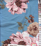 KNT2100-Q00307 DENIM/BLUSH BIKER SHORTS BLUE BOTTOMS CAMI DRESS DTY BRUSHED FLORAL FLOWER KNIT LOUNGEWEAR PANTS POLYESTER PRINT SPANDEX STRETCH T-SHIRT TOPS TUNICS