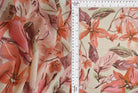 HIMLT-Q11102 SAND/RUST BIG FLOWER BLOUSE BODYSUIT BOTTOMS CAMI FLORAL HI-MULTI LOUNGEWEAR NON STRETCH POLYESTER PRINT SWISS DOT TOPS WOVEN