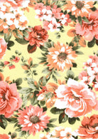 KNT2100-MS10181 YELLOW LT FLOWER BIKER SHORTS BLOUSE BODYSUIT BOTTOMS CAMI DRESS DTY BRUSHED FLORAL KNIT LOUNGEWEAR PANTS POLYESTER PRINT SKIRTS SPANDEX STRETCH T-SHIRT TOPS TUNICS