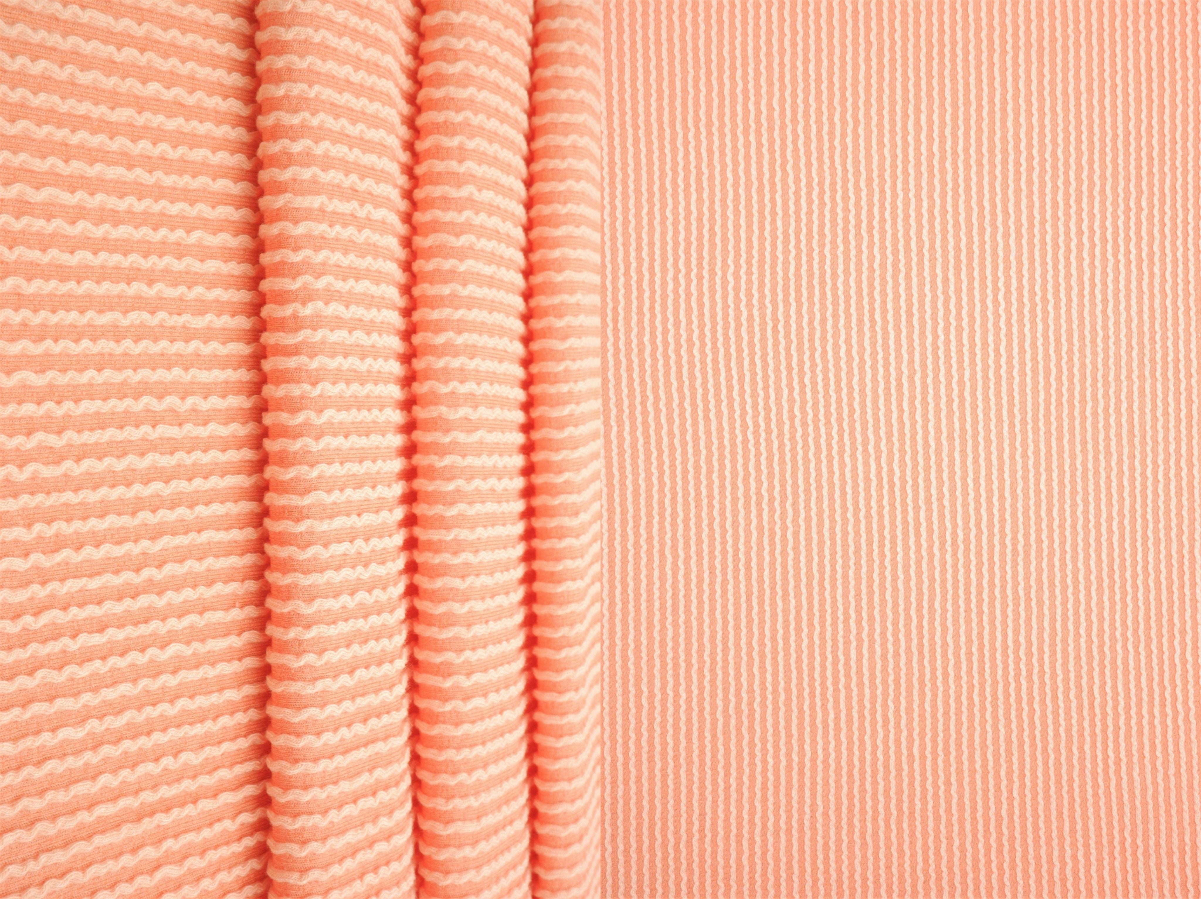 KNT4463 PEACH BODYSUIT BOTTOMS CAMI DOUBLE KNIT DRESS JACQUARD LOUNGEWEAR NO-PRINT PANTS PEACH POLYESTER RAYON RIB SOLID SPANDEX STRETCH SWEATER T-SHIRT URBAN