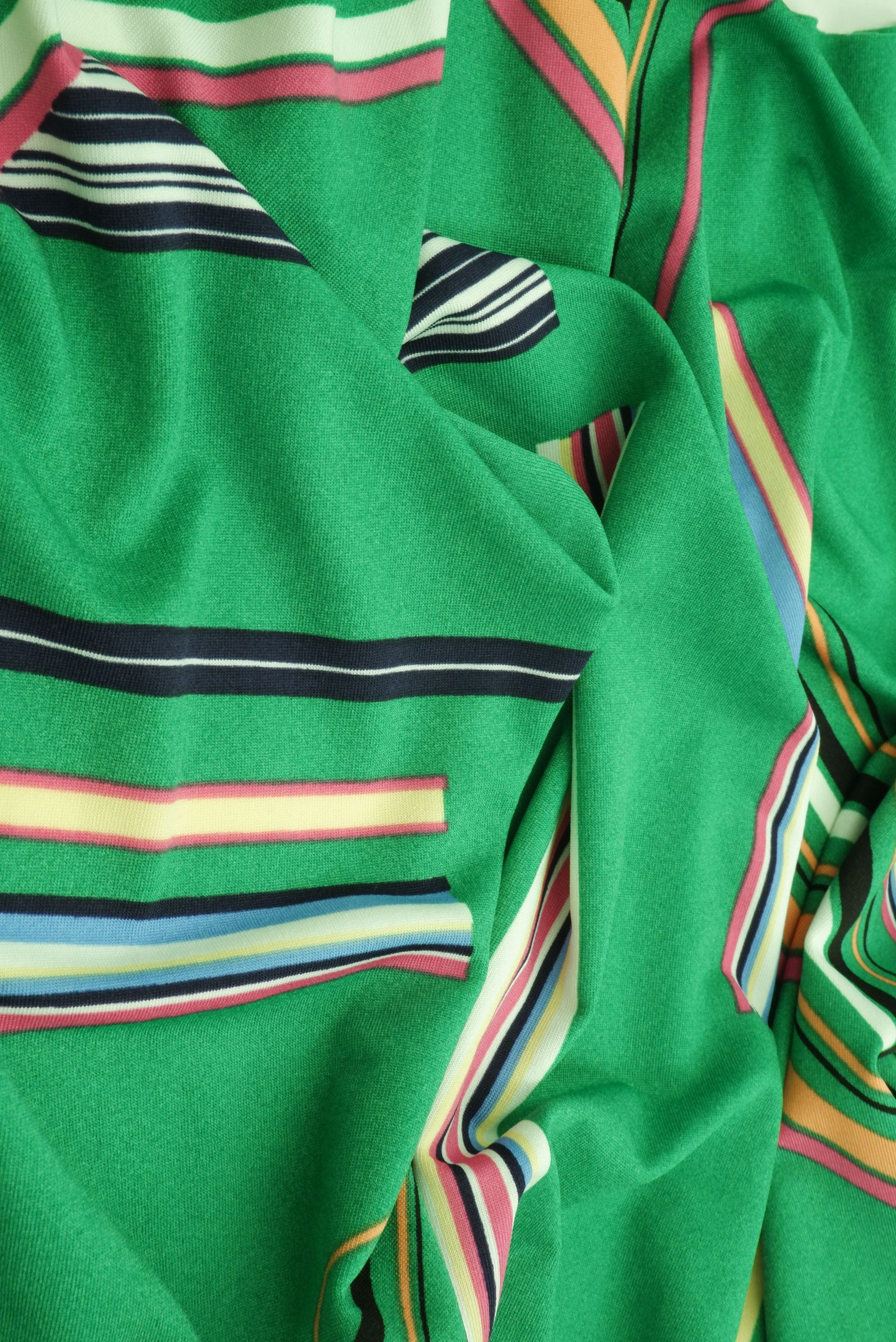 KNT1389-MS11077 GREEN ACTIVEWEAR BIKER SHORTS BODYSUIT BOTTOMS CAMI DRESS GREEN KNIT LOUNGEWEAR PANTS POLYESTER PRINT SKIRTS SPANDEX STRETCH STRIPE T-SHIRT TOPS TUNICS
