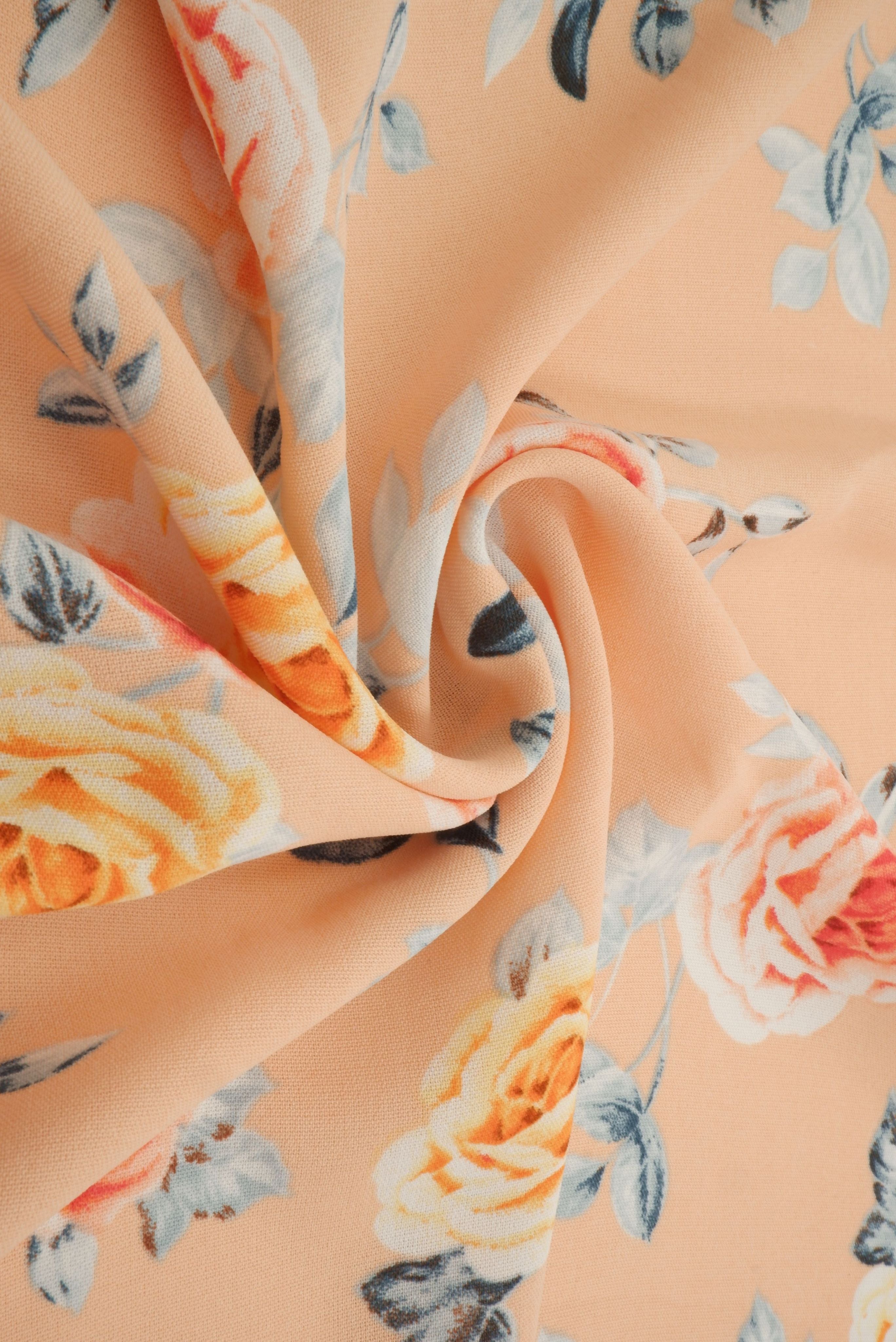 POP4178-MS11116 PEACH FLOWER AIRFLOW BLOUSE BODYSUIT BOTTOMS CAMI CEY CREAM DRESS FLORAL GREEN LOUNGEWEAR PANTS PEACH POLYESTER PRINT SKIRTS SUBLIMATION TOPS WOVEN