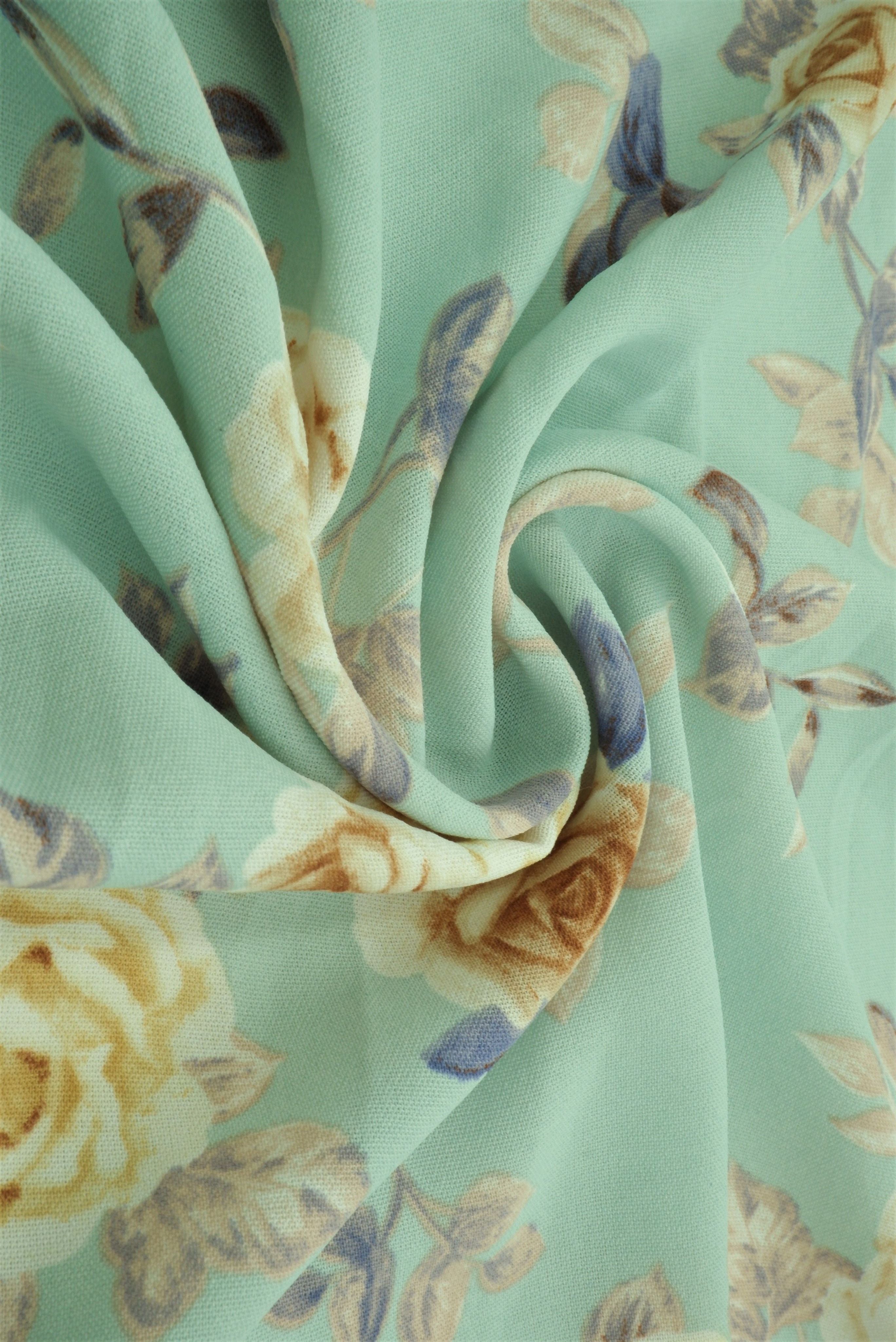 POP4178-MS11116 SEAFOAM FLOWER AIRFLOW BLOUSE BODYSUIT BOTTOMS CAMI CEY DRESS FLORAL GOLD GREEN LOUNGEWEAR NAVY PANTS POLYESTER PRINT SKIRTS SUBLIMATION TOPS WOVEN