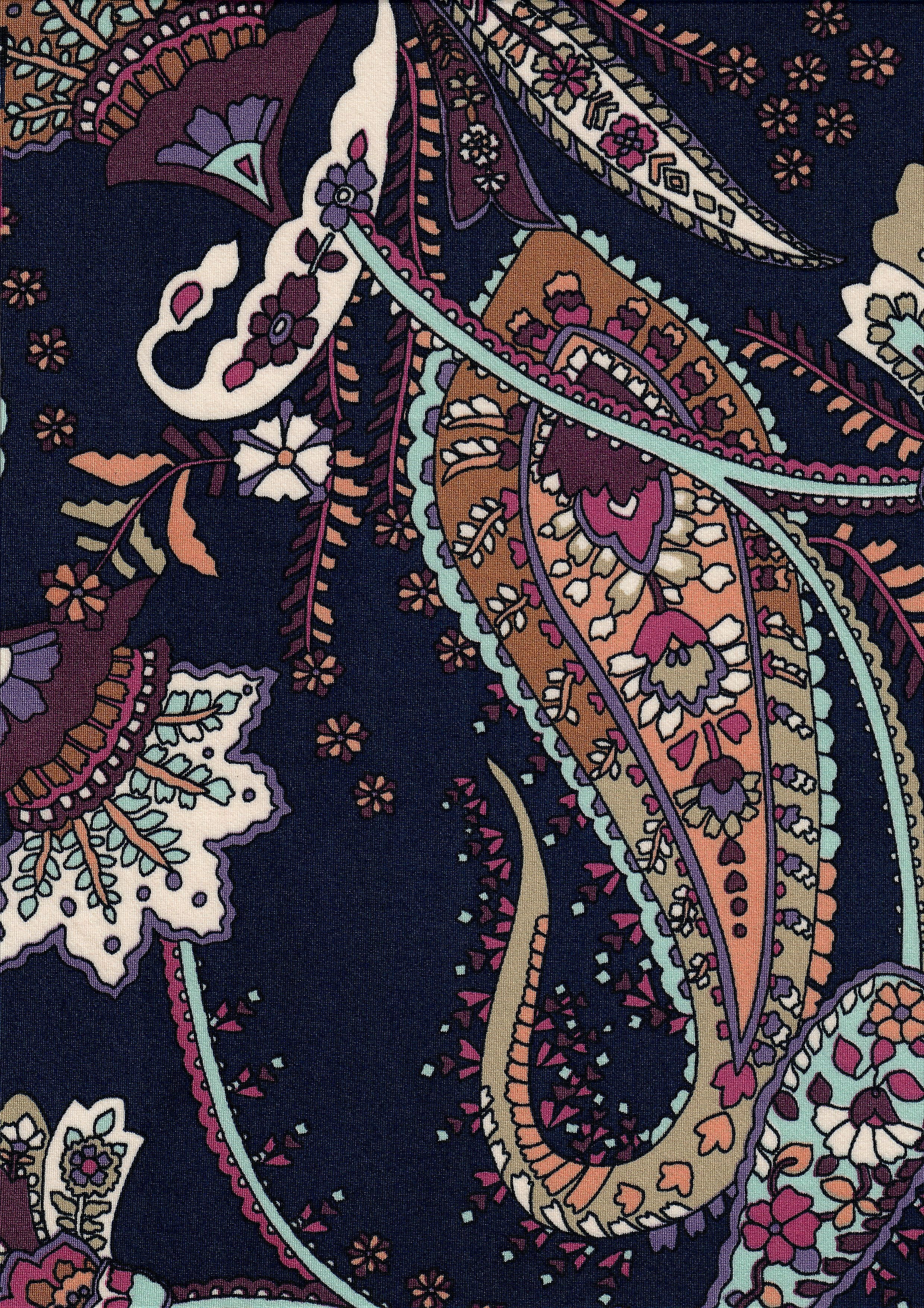 KNT1389-Q10504 NAVY NEW ACTIVEWEAR BIKER SHORTS BODYSUIT BOTTOMS CAMI DRESS KNIT LOUNGEWEAR PAISLEY PANTS POLYESTER PRINT SKIRTS SPANDEX STRETCH T-SHIRT TOPS TUNICS