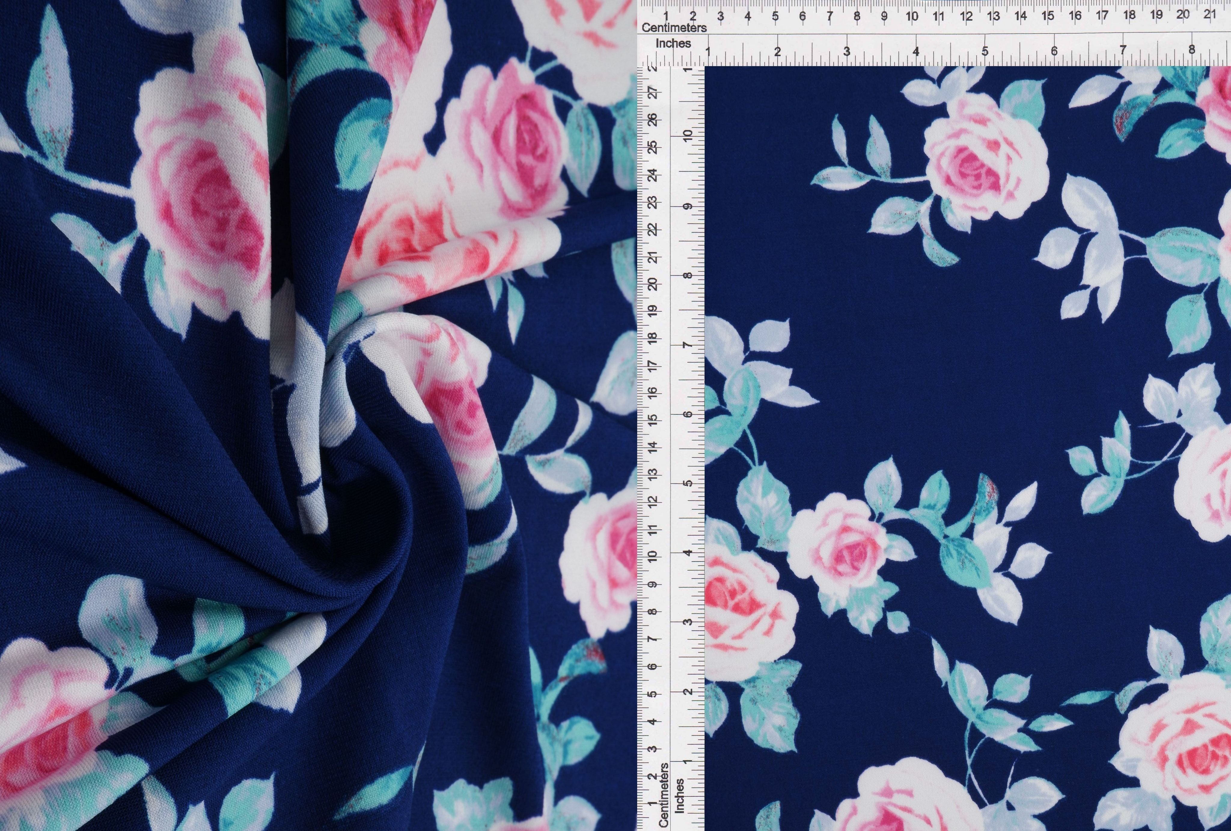 ITY-MS11116B NAVY FLOWER ACTIVEWEAR BIKER SHORTS BLOUSE BODYSUIT BOTTOMS DRESS FLORAL ITY KOREAN KNIT LOUNGEWEAR PANTS POLYESTER PRINT SKIRTS SPANDEX TOPS TUNICS