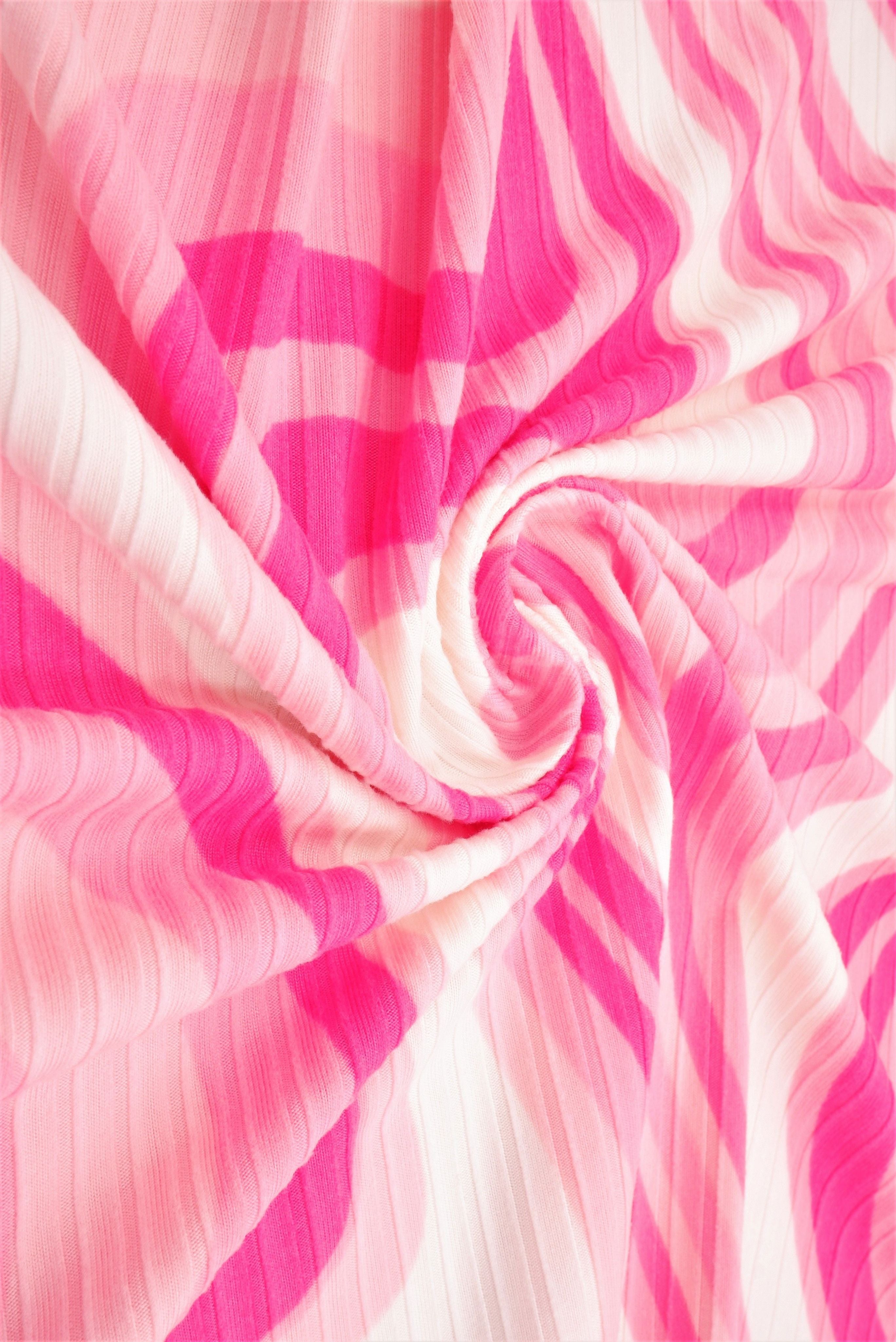 KNT4135-Q20501 PINK ABSTRACT BIKER SHORTS BODYSUIT BOTTOMS CAMI DRESS IVORY KNIT LOUNGEWEAR PANTS PINK POLYESTER PRINT RIBBED 8X3 SPANDEX STRETCH SUBLIMATION T-SHIRT TIE-DYE TOPS TUNICS