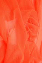 MESH-2000 ORANGE BLOUSE BODYSUIT CAMI FLOCKING LOUNGEWEAR MESH NO-PRINT ORANGE POLYESTER SOLID SPANDEX STRETCH TOPS TUNICS