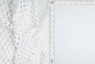 MESH-4472 WHITE BLOUSE BODYSUIT CAMI FLOCKING LOUNGEWEAR MESH NO-PRINT POLYESTER SOLID STRETCH TOPS TUNICS WHITE