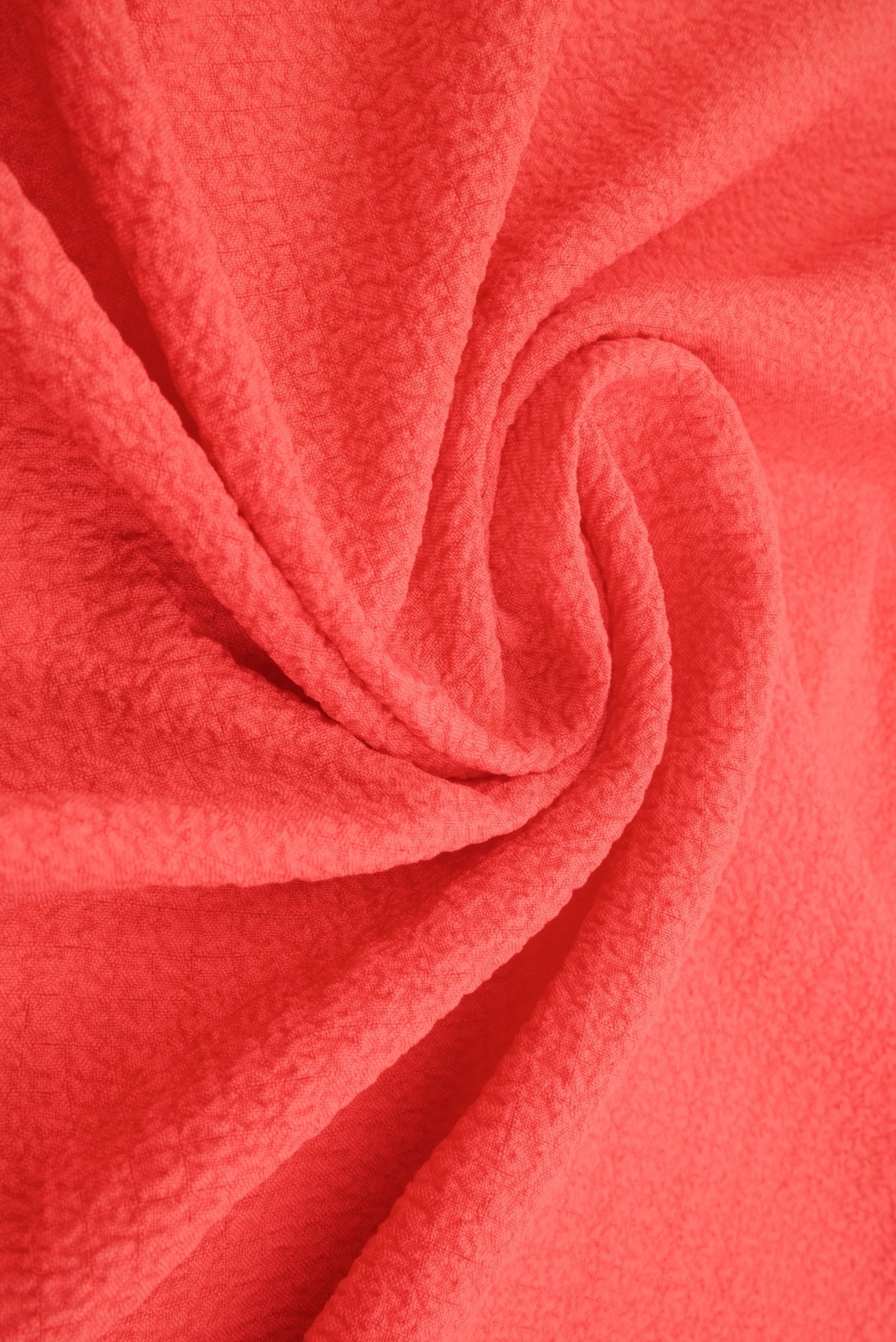 POP4458 CORAL BRIGHT BLOUSE BODYSUIT BOTTOMS CAMI DRESS JACQUARD NO-PRINT NON STRETCH PANTS POLYESTER SKIRTS SOLID SPANDEX TOPS TUNICS WOVEN