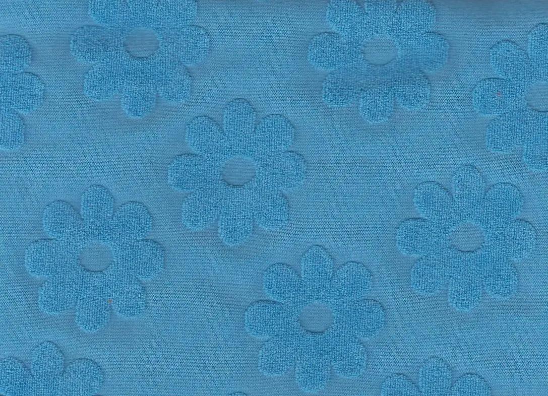 JACQ-4480 AQUA BLUE BLUE BOTTOMS DAISY FLOWER DRESS GEOMETRIC JACQUARD KNIT LIVERPOOL OUTERWEAR PANTS POLYESTER SKIRTS SOLID SPANDEX STRETCH SWEATER TOPS