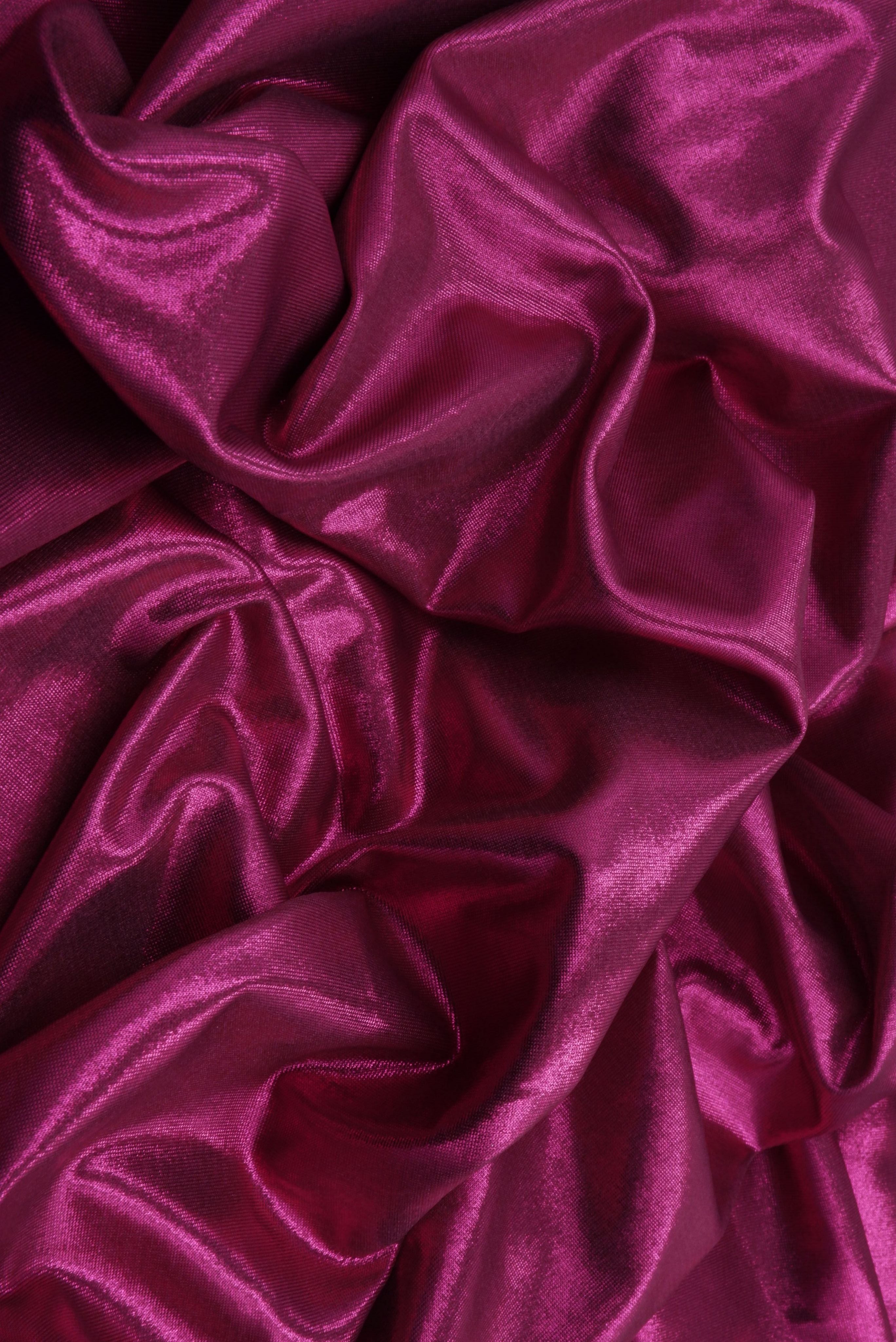 KNT4485 FUCHSIA BODYSUIT BOTTOMS DRESS FDY FOIL KNIT NO-PRINT POLYESTER SOLID SPANDEX STRETCH