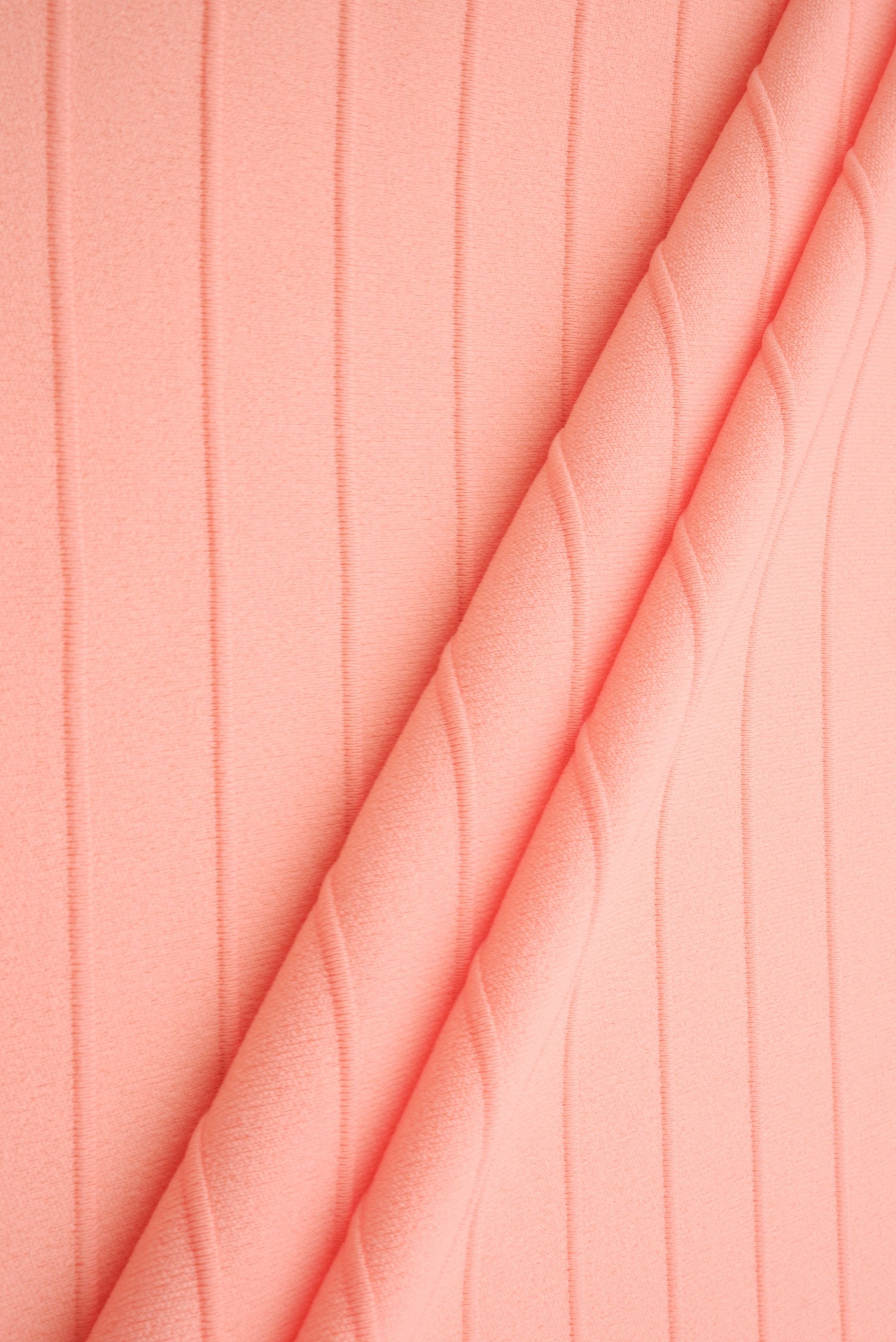 KNT1500-R CORAL-R BOTTOMS DRESS HORIZONTAL STRIPE KNIT ORANGE PANTS PEACH POLYESTER RIBBED 8X3 SOLID SPANDEX STRETCH TOPS