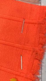 KNT1500-R NEON SALMON-R BOTTOMS DRESS HORIZONTAL STRIPE KNIT NEON ORANGE PANTS POLYESTER RIBBED 8X3 SOLID SPANDEX STRETCH TOPS
