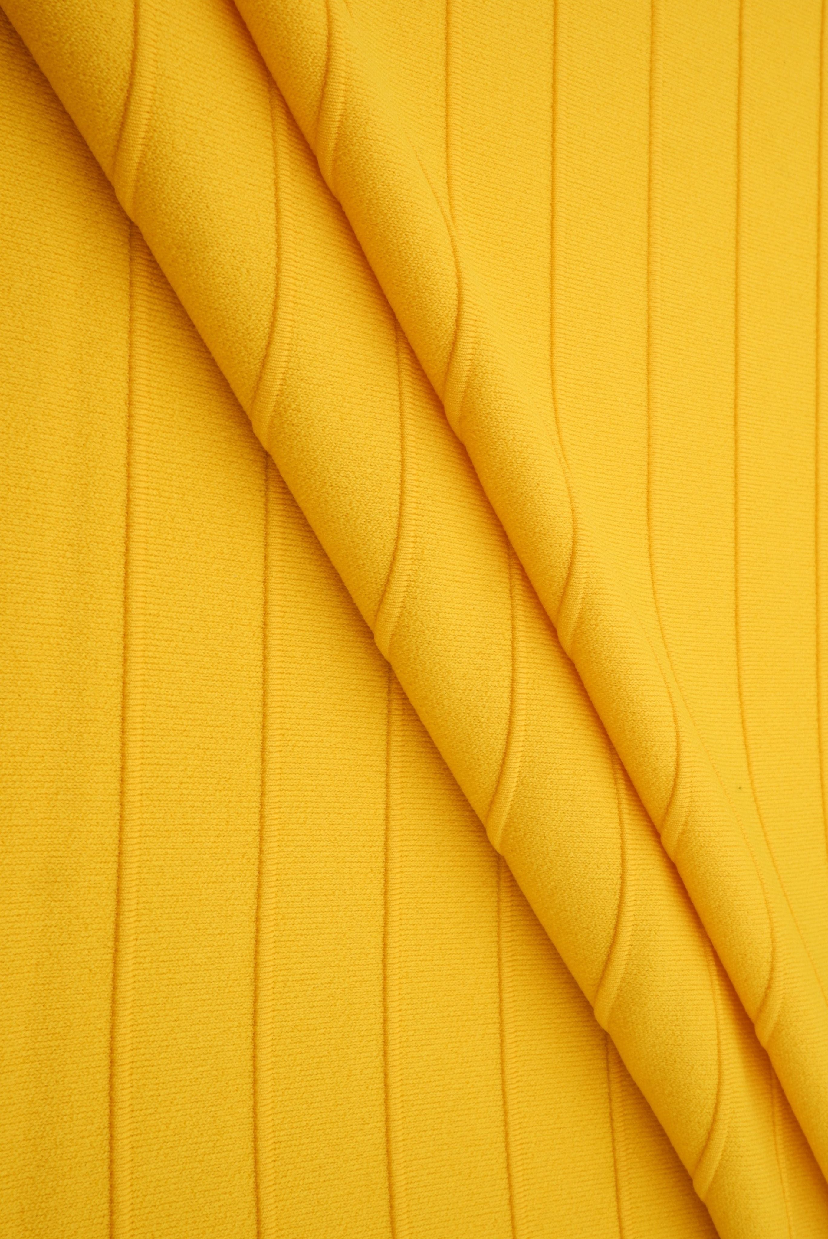 KNT1500-R DIJON-R BOTTOMS DRESS HORIZONTAL STRIPE KNIT MUSTARD PANTS POLYESTER RIBBED 8X3 SOLID SPANDEX STRETCH TOPS YELLOW