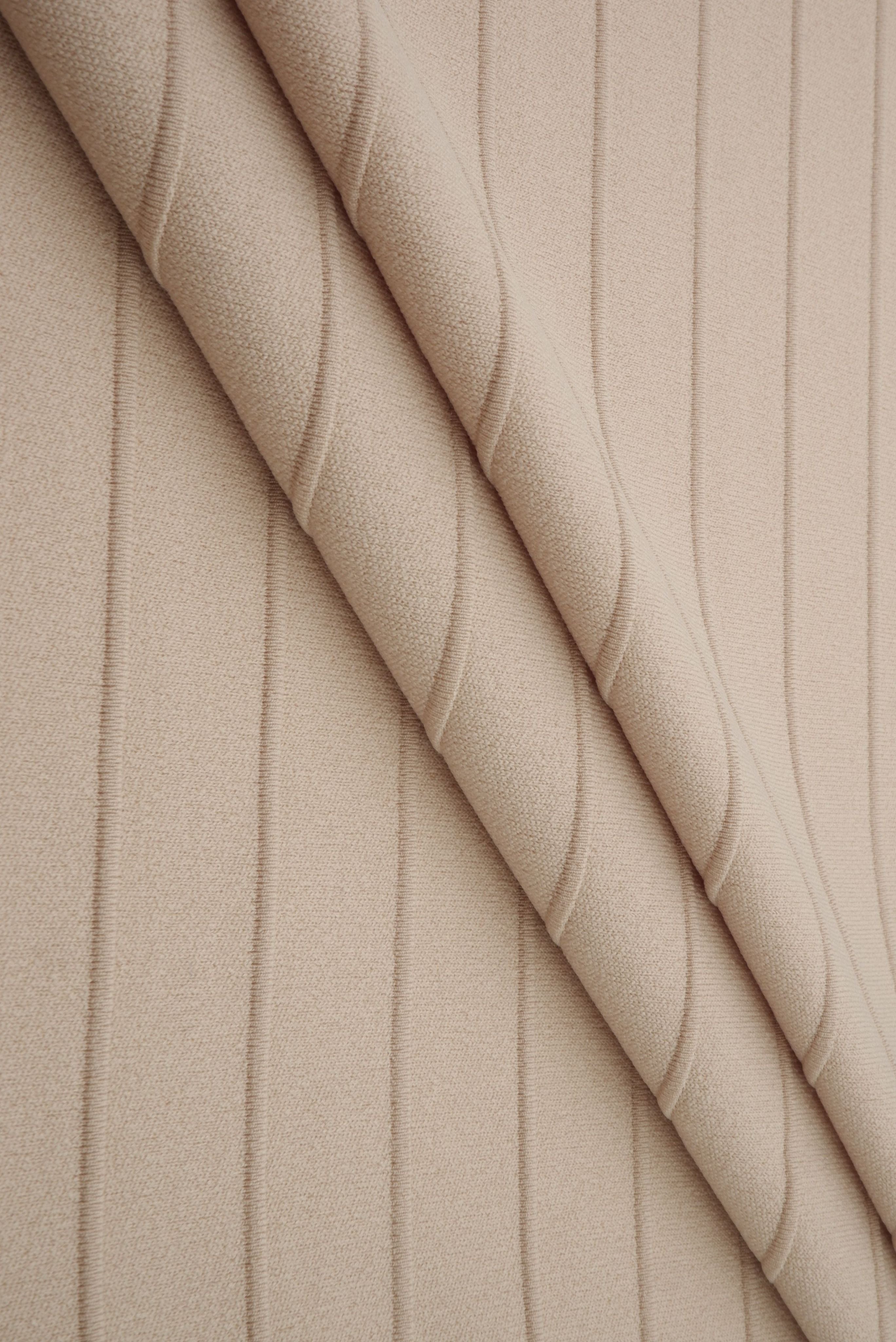 KNT1500-R KHAKI-R BOTTOMS BROWN CREAM DRESS HORIZONTAL STRIPE IVORY KNIT PANTS POLYESTER RIBBED 8X3 SOLID SPANDEX STRETCH TOPS