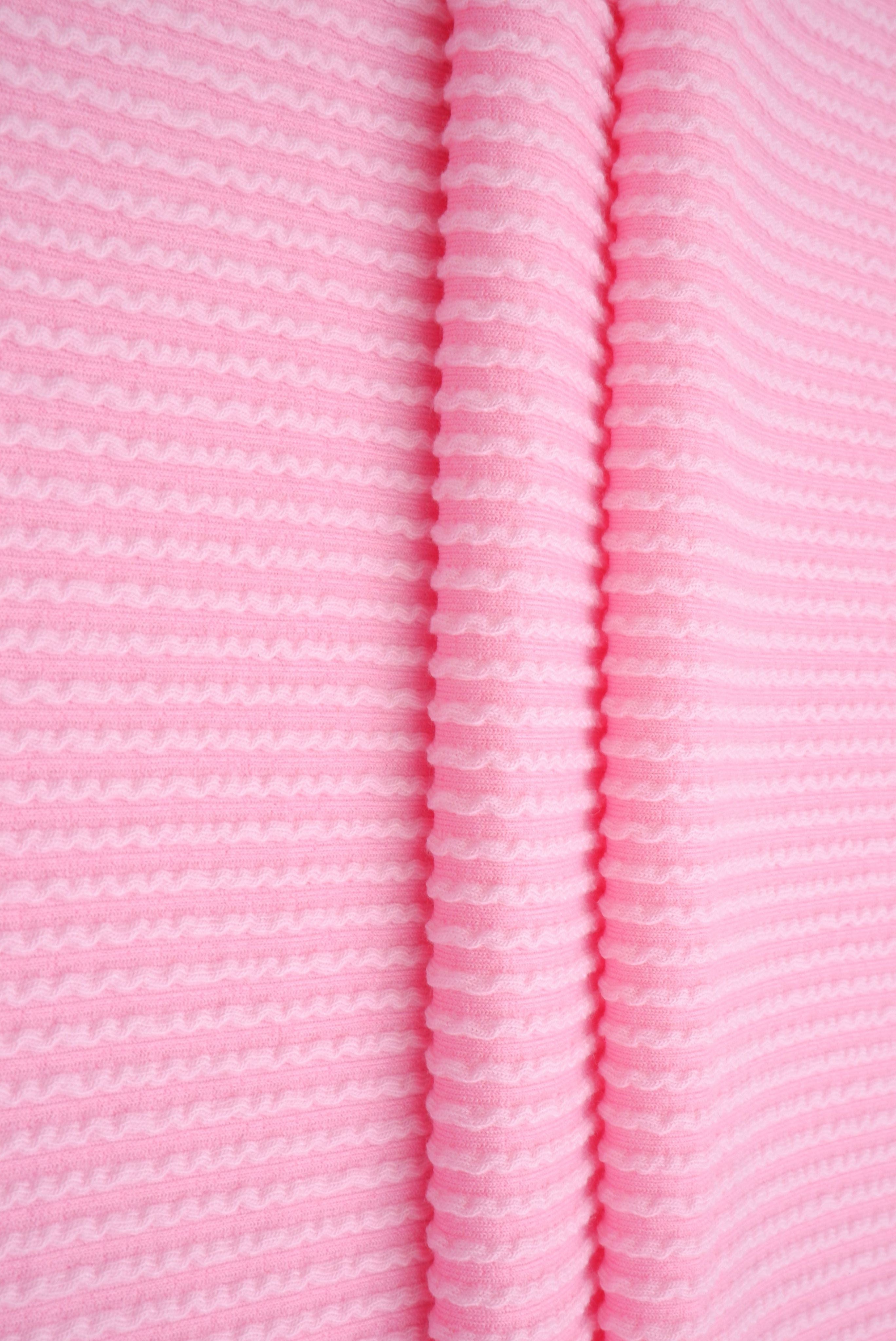 KNT4463 PINK NEW BODYSUIT BOTTOMS CAMI DOUBLE KNIT DRESS JACQUARD LOUNGEWEAR NO-PRINT PANTS PINK POLYESTER RAYON RIB SOLID SPANDEX STRETCH SWEATER T-SHIRT URBAN