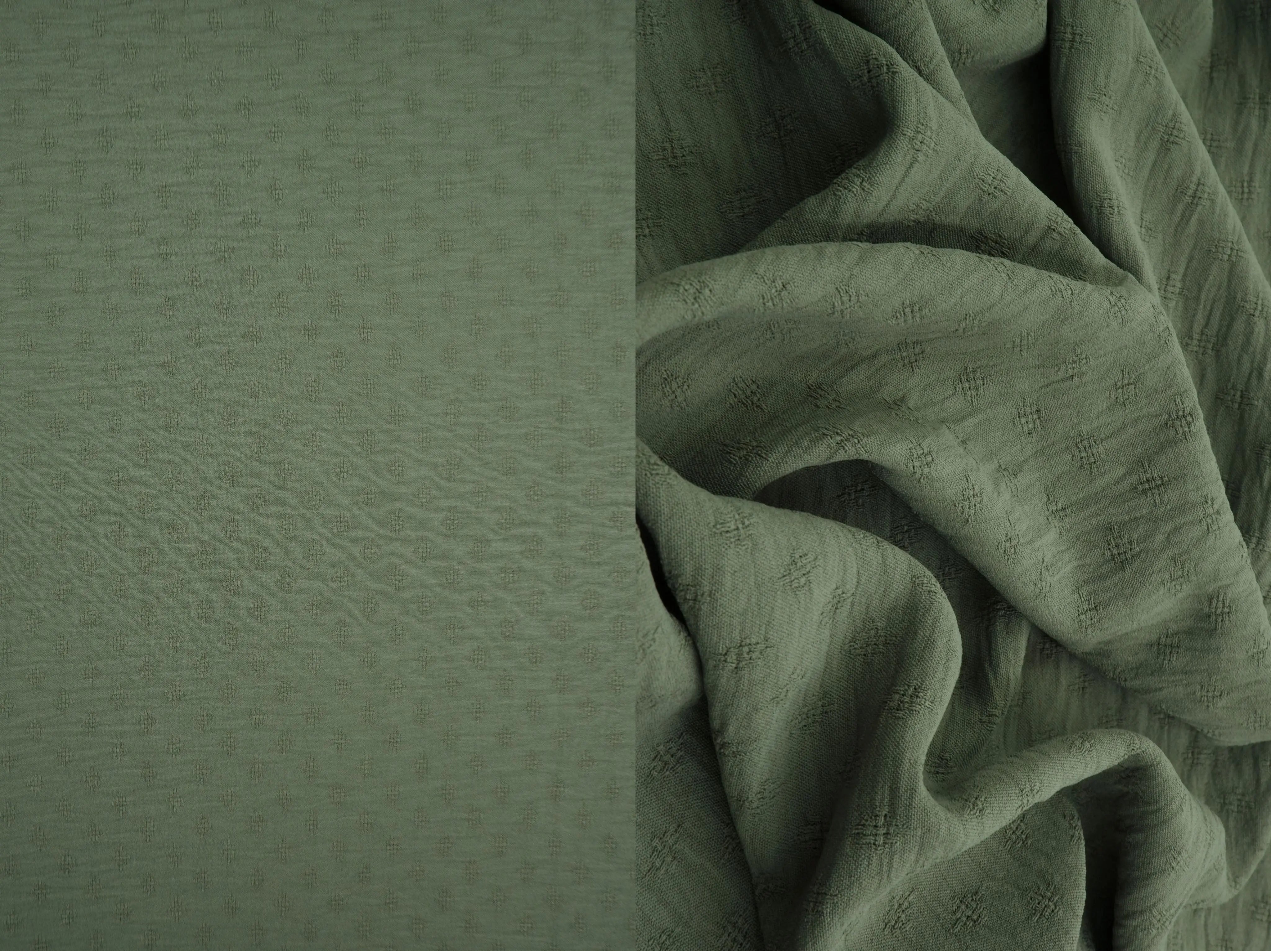 POP4496 OLIVE VINTAGE ACTIVEWEAR BLOUSE BOTTOMS DRESS JACQUARD NO-PRINT NON STRETCH POLYESTER SOLID WOVEN