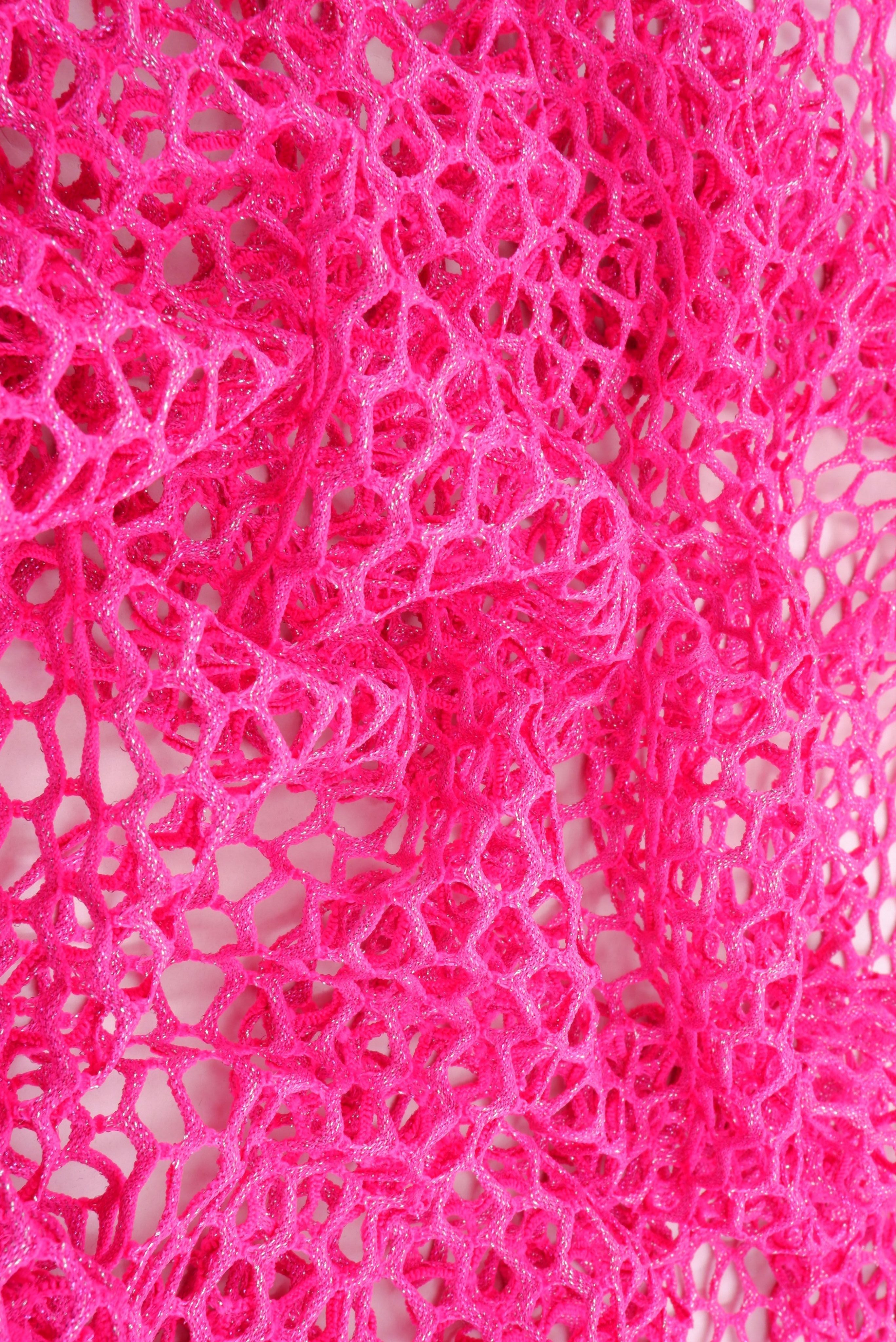 MESH-4467 FUCHSIA BLOUSE BODYSUIT CAMI FLOCKING FUSCHIA LOUNGEWEAR LUREX MESH NO-PRINT POLYESTER SOLID SPANDEX STRETCH TOPS TUNICS