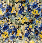 MESH-MS11303D BLUE BLOUSE BODYSUIT CAMI DIGITAL PRINT FLOCKING FLORAL FLOWER LOUNGEWEAR MESH POLYESTER SPANDEX STRETCH TOPS TUNICS