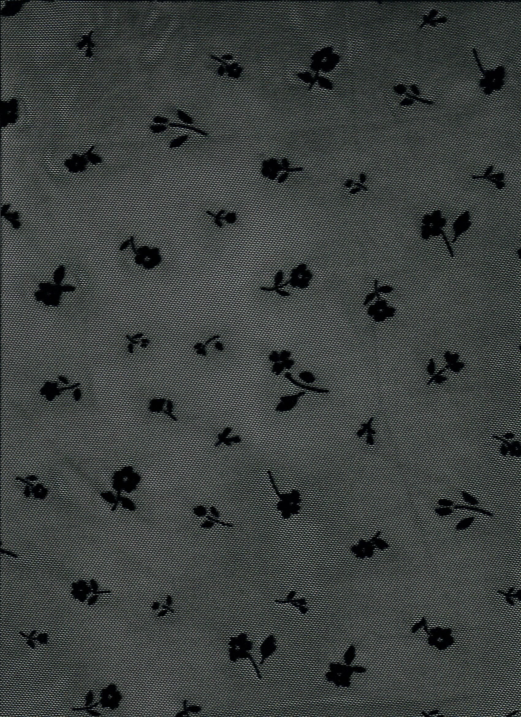 FLOCK-MS11279 BLACK BLACK BLOUSE CAMI FLOCKING FLORAL LOUNGEWEAR MESH POLYESTER SKIRTS SOLID SPANDEX STRETCH TOPS