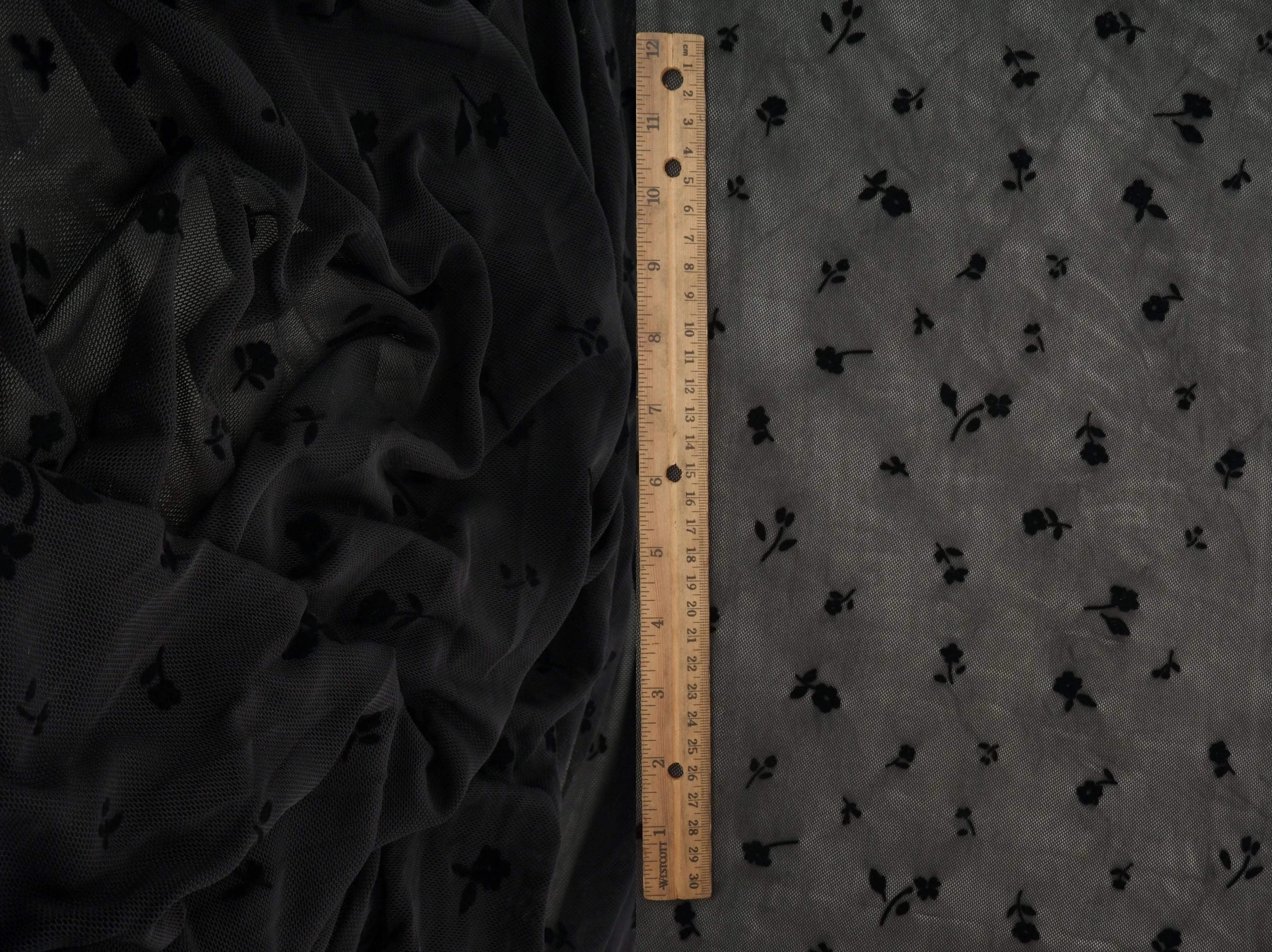 FLOCK-MS11279 BLACK BLACK BLOUSE CAMI FLOCKING FLORAL LOUNGEWEAR MESH POLYESTER SKIRTS SOLID SPANDEX STRETCH TOPS