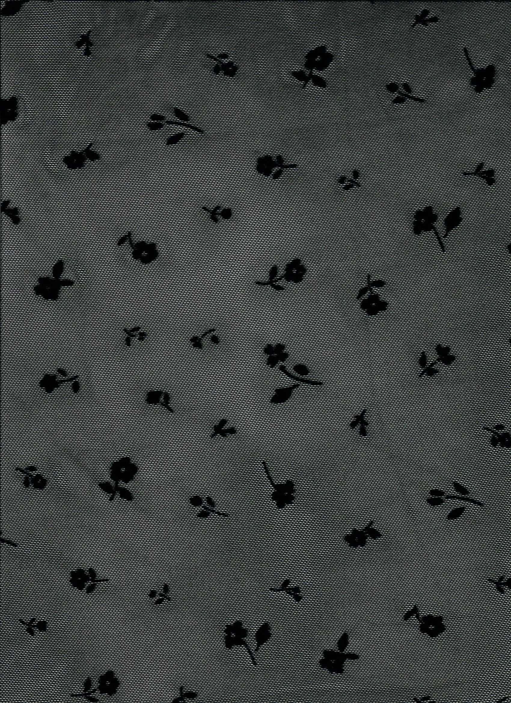 FLOCK-MS11279 BLACK BLACK BLOUSE CAMI FLOCKING FLORAL LOUNGEWEAR MESH POLYESTER SKIRTS SOLID SPANDEX STRETCH TOPS