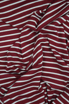KNT4404 BURGUNDY/IVORY-R ACTIVEWEAR BLOUSE BOTTOMS CAMI CREPE DRESS KNIT OUTERWEAR PANTS POLYESTER RAYON SKIRTS SOLID SPANDEX STRETCH STRIPE TOPS TUNICS VISCOSE