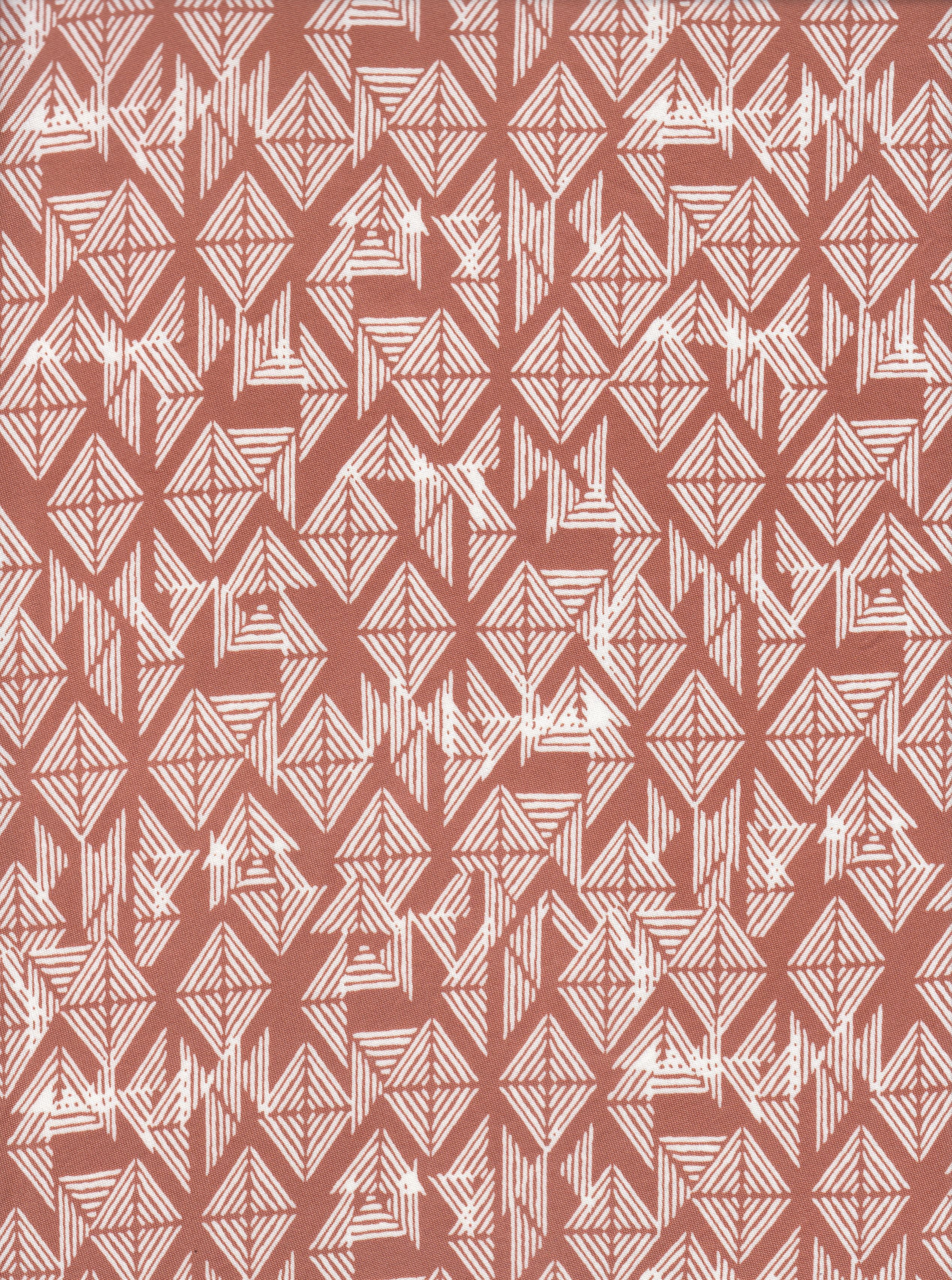 KNT2100-MS11259 RUST ABSTRACT BLOUSE BOTTOMS DRESS DTY BRUSHED GEOMETRIC KNIT PRINT SKIRTS STRETCH TOPS