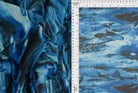 MESH-MS11251D TEAL ABSTRACT BLOUSE BLUE BODYSUIT CAMI DIGITAL PRINT FLOCKING LOUNGEWEAR MESH NAVY POLYESTER SPANDEX STRETCH TOPS TUNICS