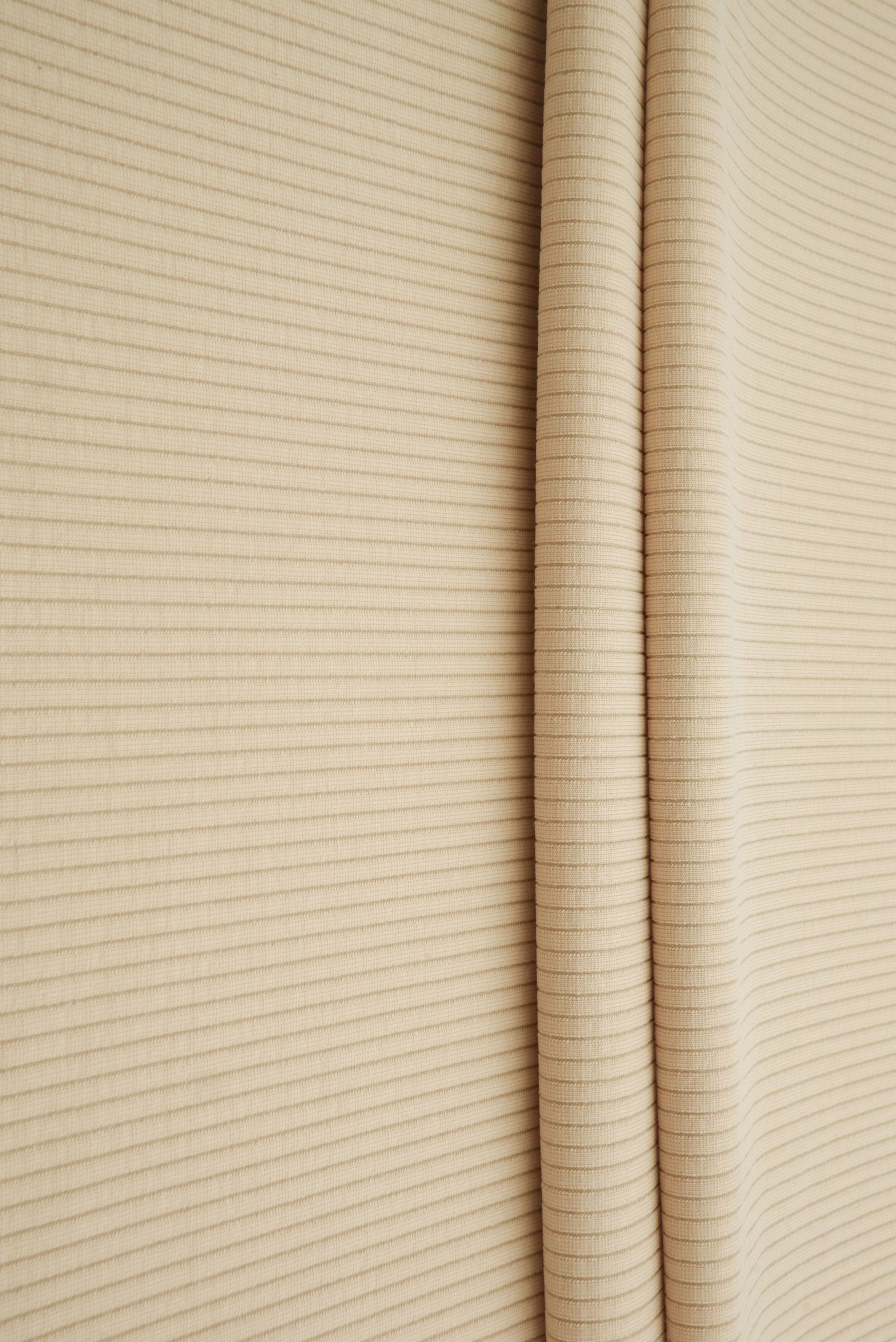 CUP-4603 BEIGE BOTTOMS DOUBLE KNIT DRESS MODAL NO-PRINT OUTERWEAR PANTS POLYESTER RIBBED SKIRTS SOLID SPANDEX STRETCH