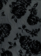 FLOCK-S70420 BLACK BLACK BOTTOMS CAMI DRESS FLOCKING FLORAL KNIT MESH POLYESTER PRINT SKIRTS SPANDEX STRETCH TOPS