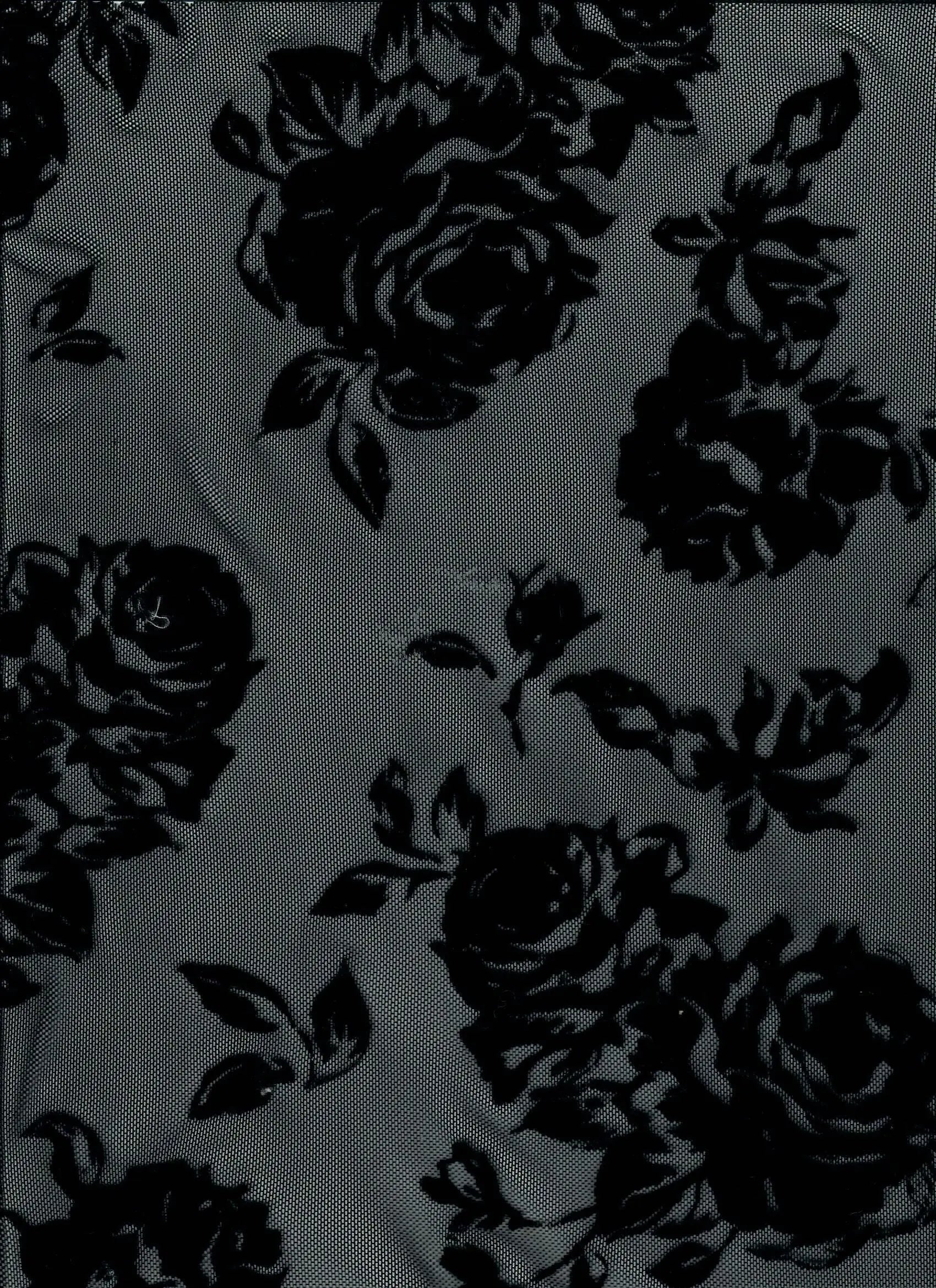 FLOCK-S70420 BLACK BLACK BOTTOMS CAMI DRESS FLOCKING FLORAL KNIT MESH POLYESTER PRINT SKIRTS SPANDEX STRETCH TOPS