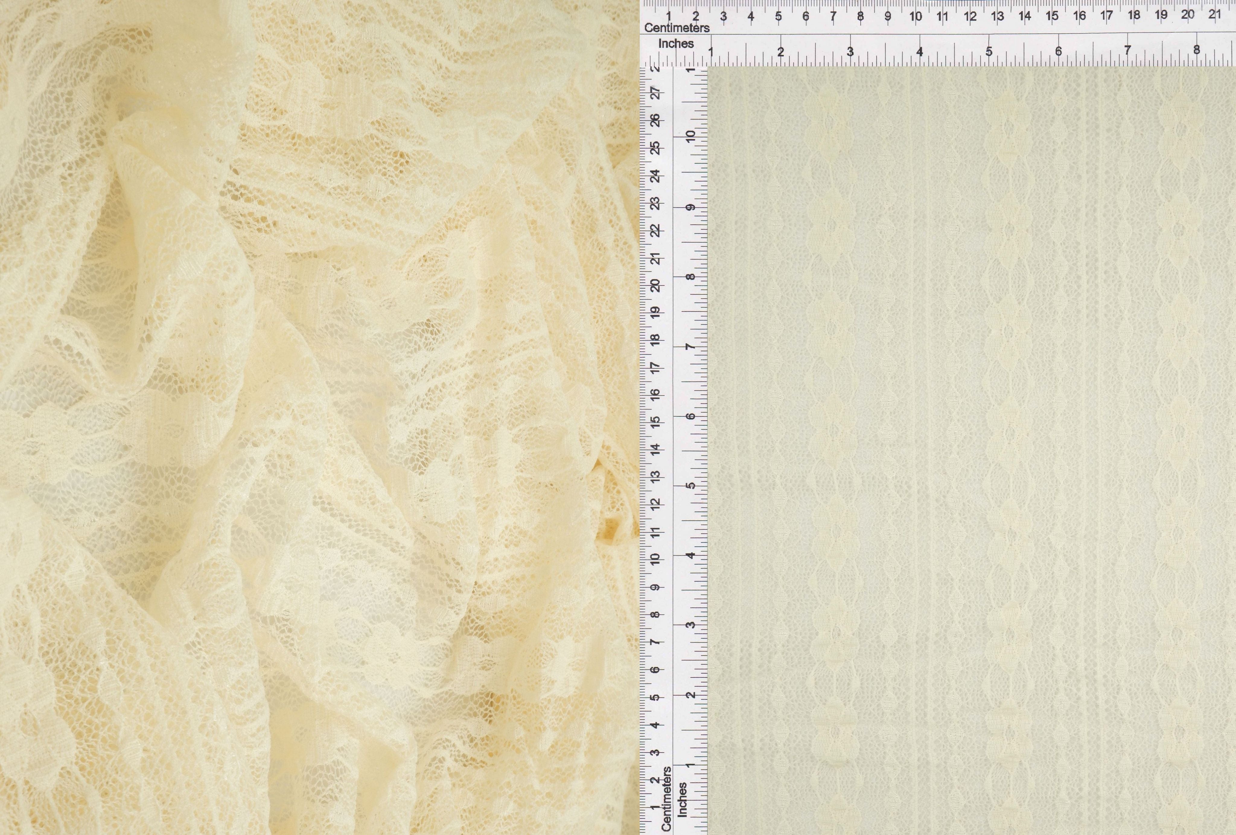 KNC-33537 IVORY BLOUSE DRESS FLOWER IVORY KNIT LACE NYLON SOLID SPANDEX TEXTURE TUNICS