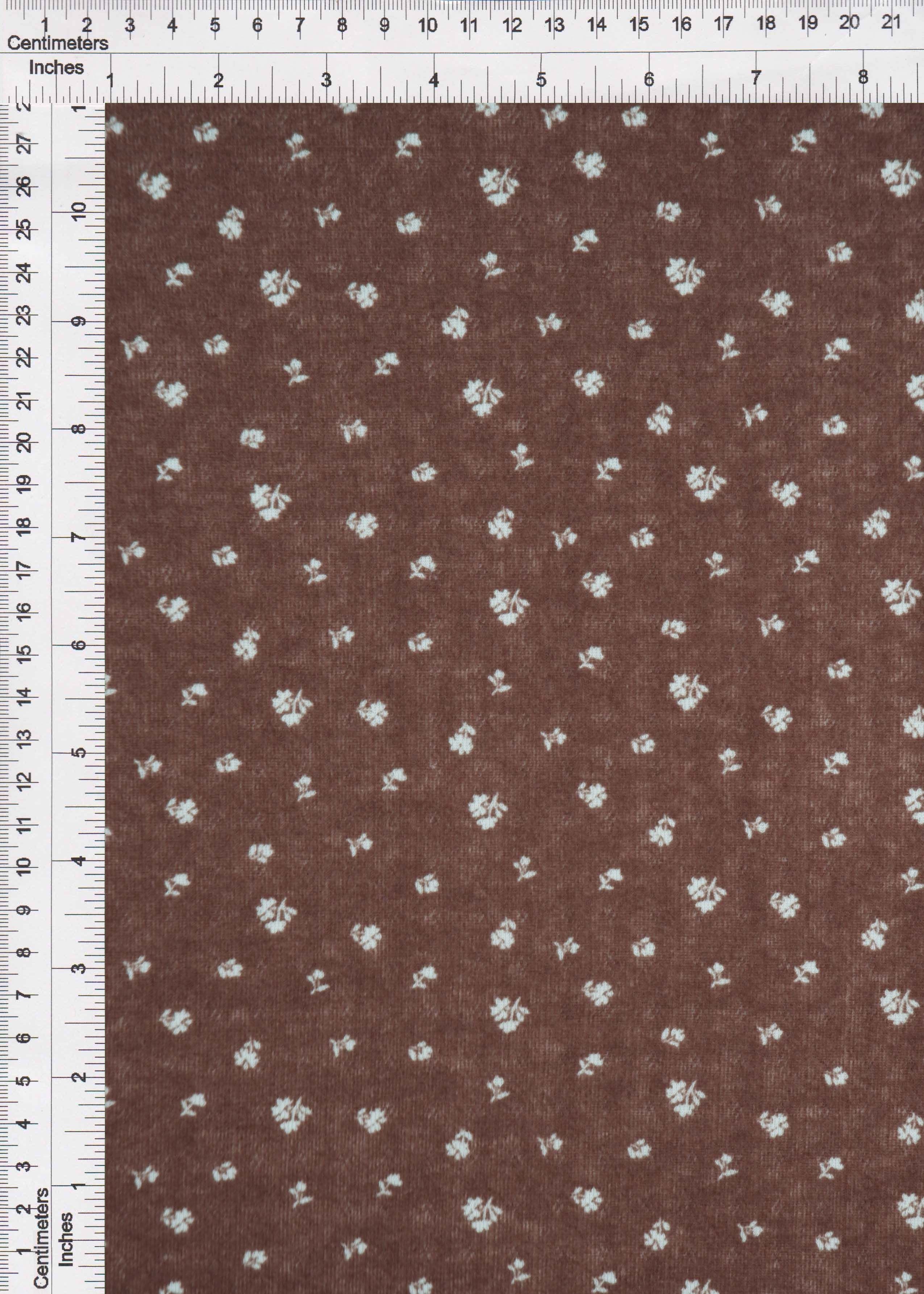 KNT4606-MS11366 BROWN BLOUSE BOTTOMS DITSY DRESS KNIT LOUNGEWEAR PANTS POINTELLE POLYESTER PRINT-B SKIRTS SPANDEX STRETCH TOPS TUNICS