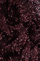 KNC-33543 BURGUNDY BLOUSE DRESS EMBROIDERY KNIT POLYESTER SEQUINS SKIRTS SOLID SPANDEX TEXTURE TUNICS WINE