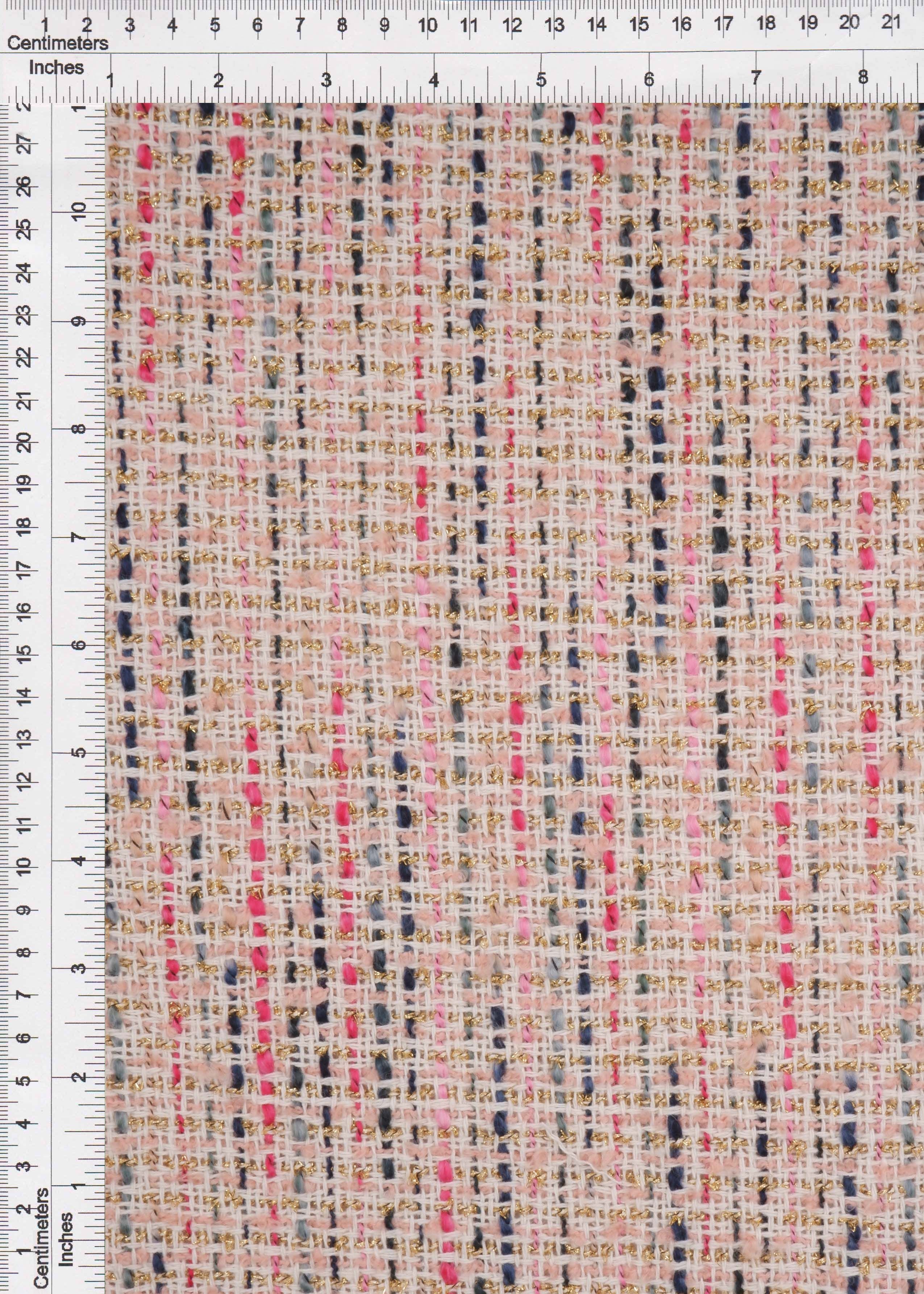 BOUCLE-33573 PINK BOTTOMS BOUCLE DRESS KNIT LUREX OUTERWEAR PINK POLYESTER RIBBED SKIRTS TEXTURE TOPS