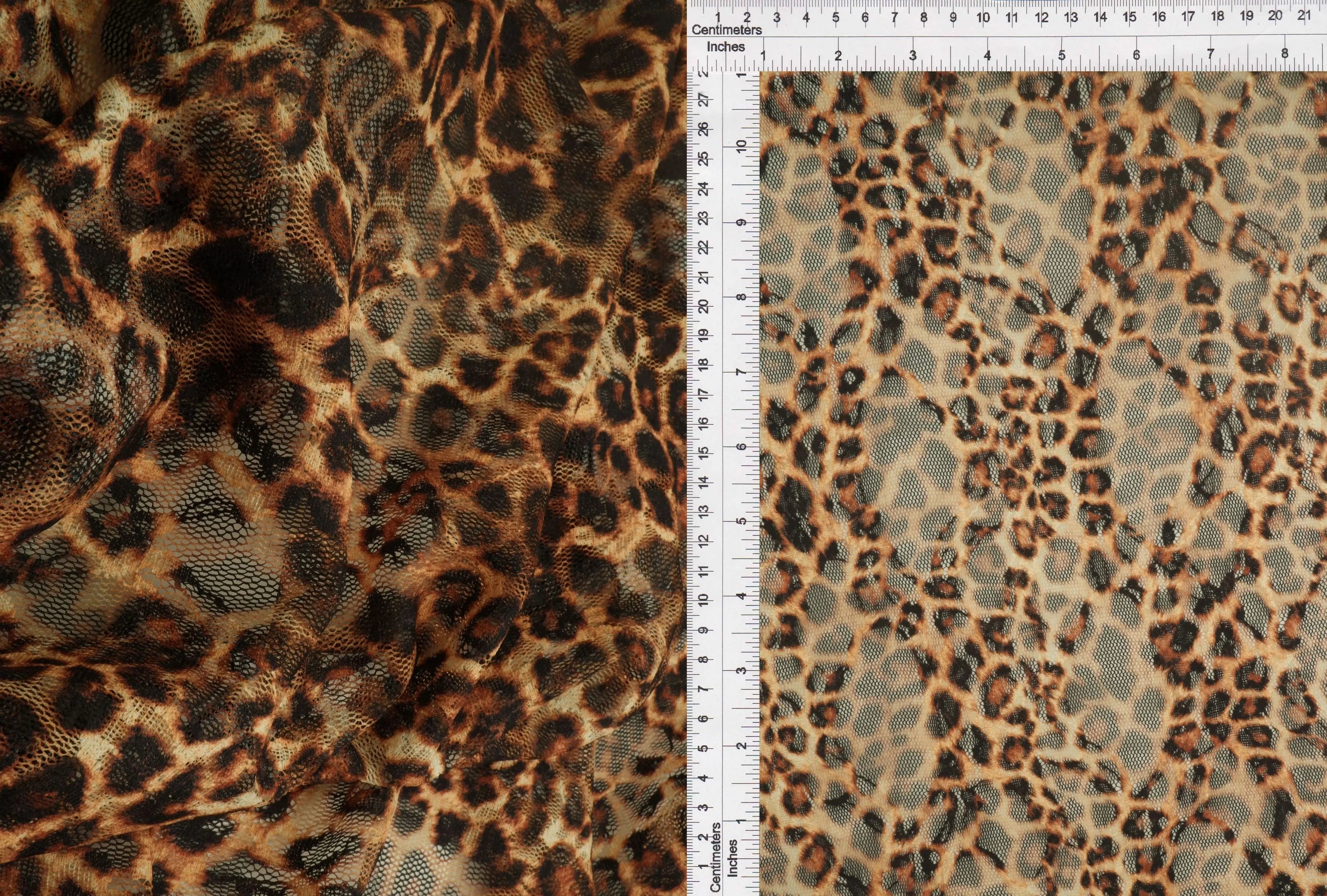 LACE1483-S20351 BROWN ANIMAL BLOUSE BOTTOMS CAMI DIGITAL PRINT DRESS LACE LEOPARD POLYESTER SKIRTS SPANDEX TOPS