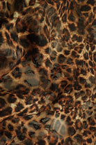 LACE1483-S20351 BROWN ANIMAL BLOUSE BOTTOMS CAMI DIGITAL PRINT DRESS LACE LEOPARD POLYESTER SKIRTS SPANDEX TOPS