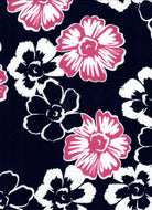 KNT4520-M11138B NAVY BLOUSE BODYSUIT BOTTOMS DRESS DTY BRUSHED FLOWER KNIT PANTS PRINT SKIRTS STRETCH TOPS