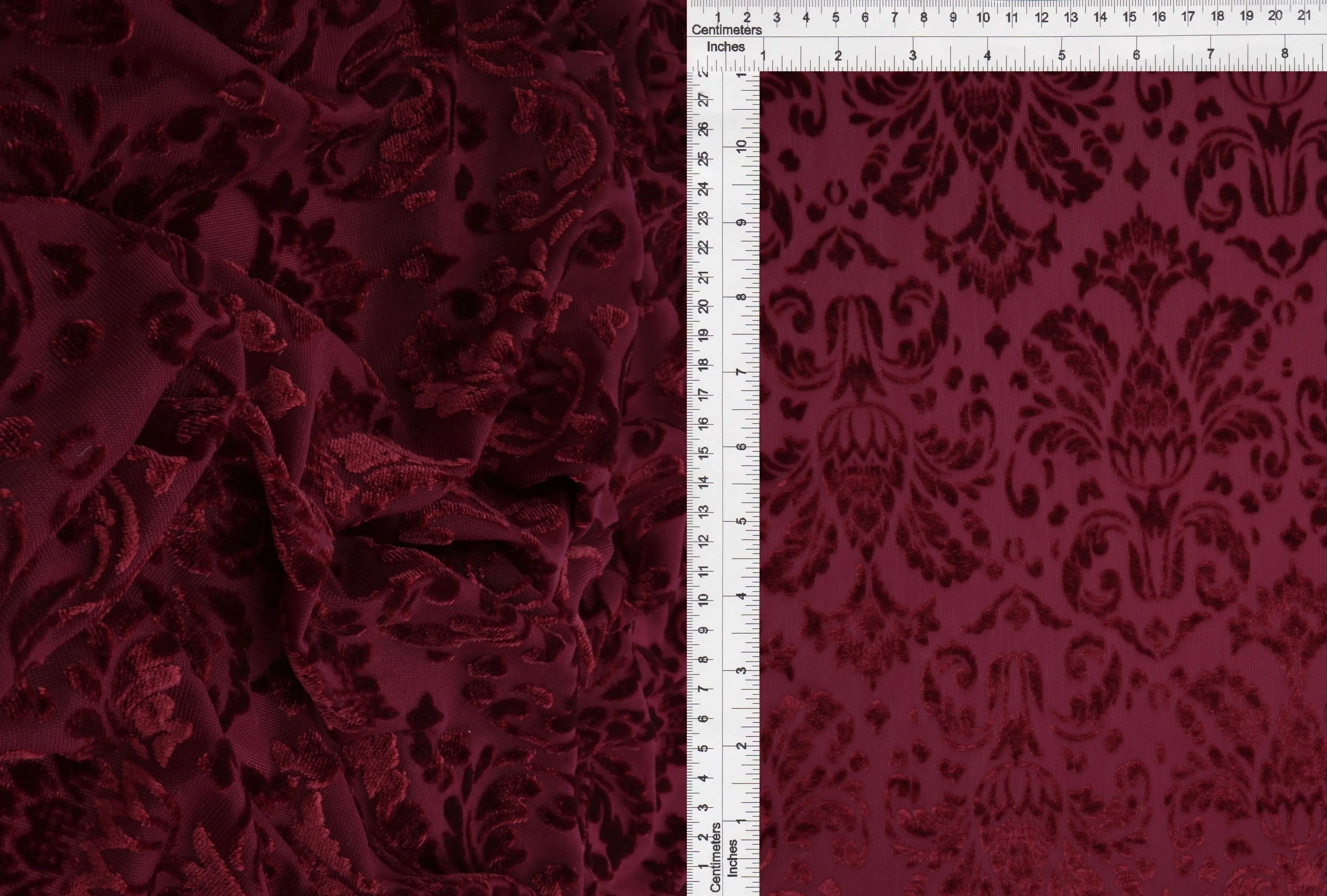 KNT3869-MS11378 BURGUNDY BLOUSE BODYSUIT BOTTOMS BURGUNDI BURNOUT CAMI DAMASK DRESS KNIT NYLON PANTS POLYESTER PRINT-B RED SPANDEX STRETCH TOPS TUNICS VELVET