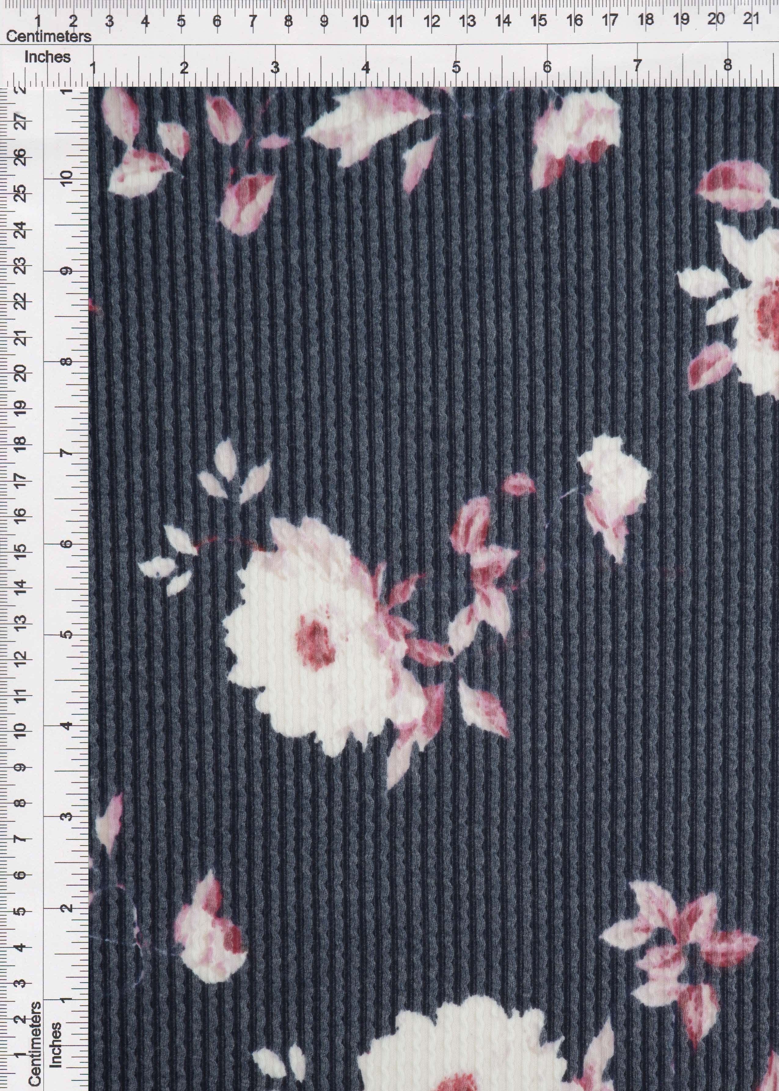 KNT4463-MS11153 NAVY ACTIVEWEAR BOTTOMS DOUBLE KNIT DRESS FLOWER JACQUARD PANTS POLYESTER RAYON RIB SKIRTS SOLID SPANDEX STRETCH URBAN