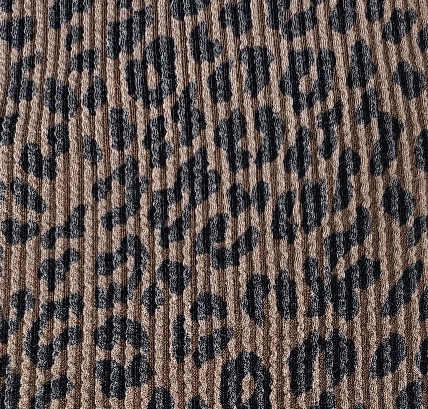 KNT4463-S304102 BROWN ACTIVEWEAR ANIMAL BODYSUIT DOUBLE KNIT DRESS JACQUARD PANTS POLYESTER RAYON RIB SKIRTS SOLID SPANDEX STRETCH URBAN