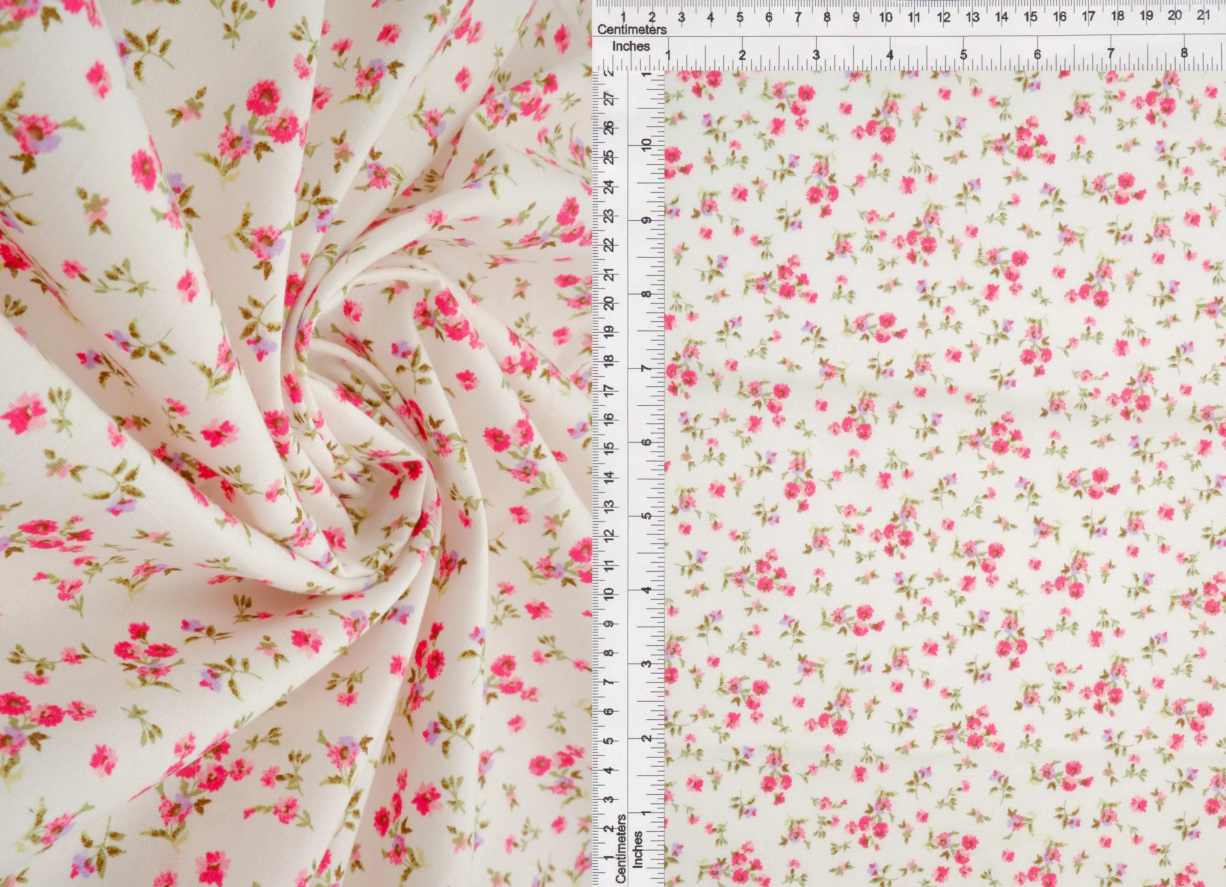 POP810-MS11464 PINK HOT BLOUSE BOTTOMS COTTON DITSY DRESS FLORAL PANTS POPLIN PRINT SKIRTS SPANDEX TOPS WOVEN