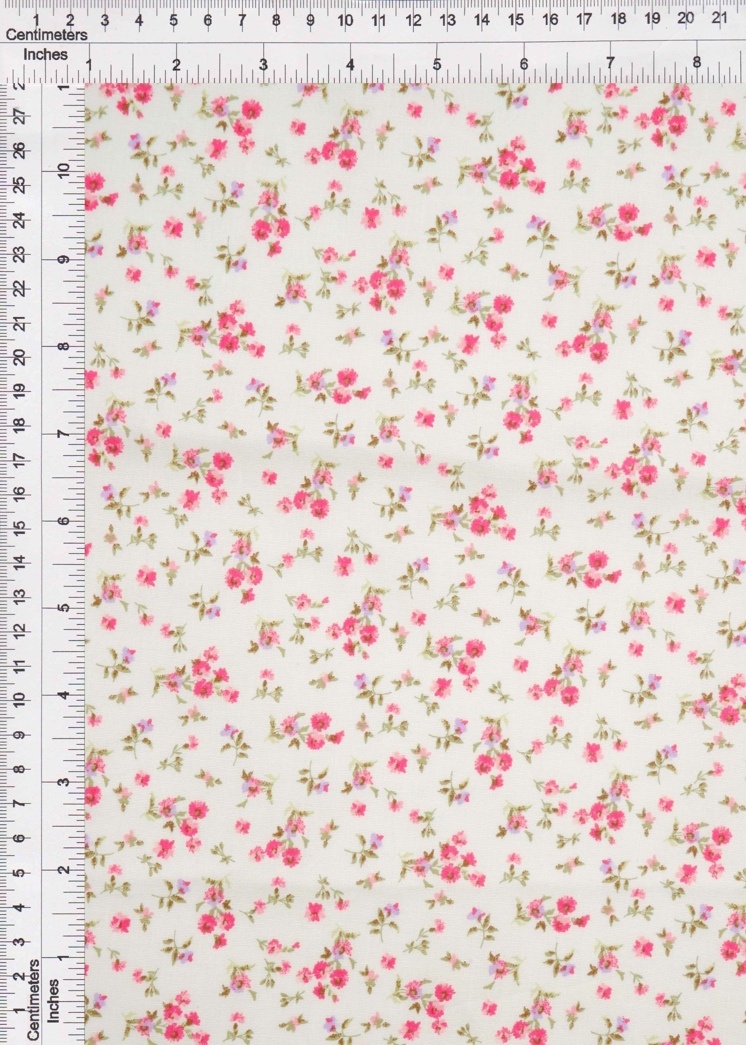 POP810-MS11464 PINK HOT BLOUSE BOTTOMS COTTON DITSY DRESS FLORAL PANTS POPLIN PRINT SKIRTS SPANDEX TOPS WOVEN